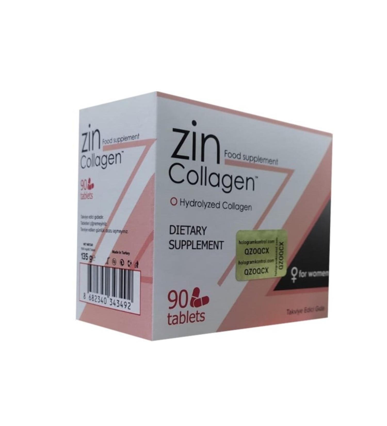 Zin Collagen Women's Hair Growth and Strengthening Food Supplement 90 Tablets - Buy Online on GoSupps.com