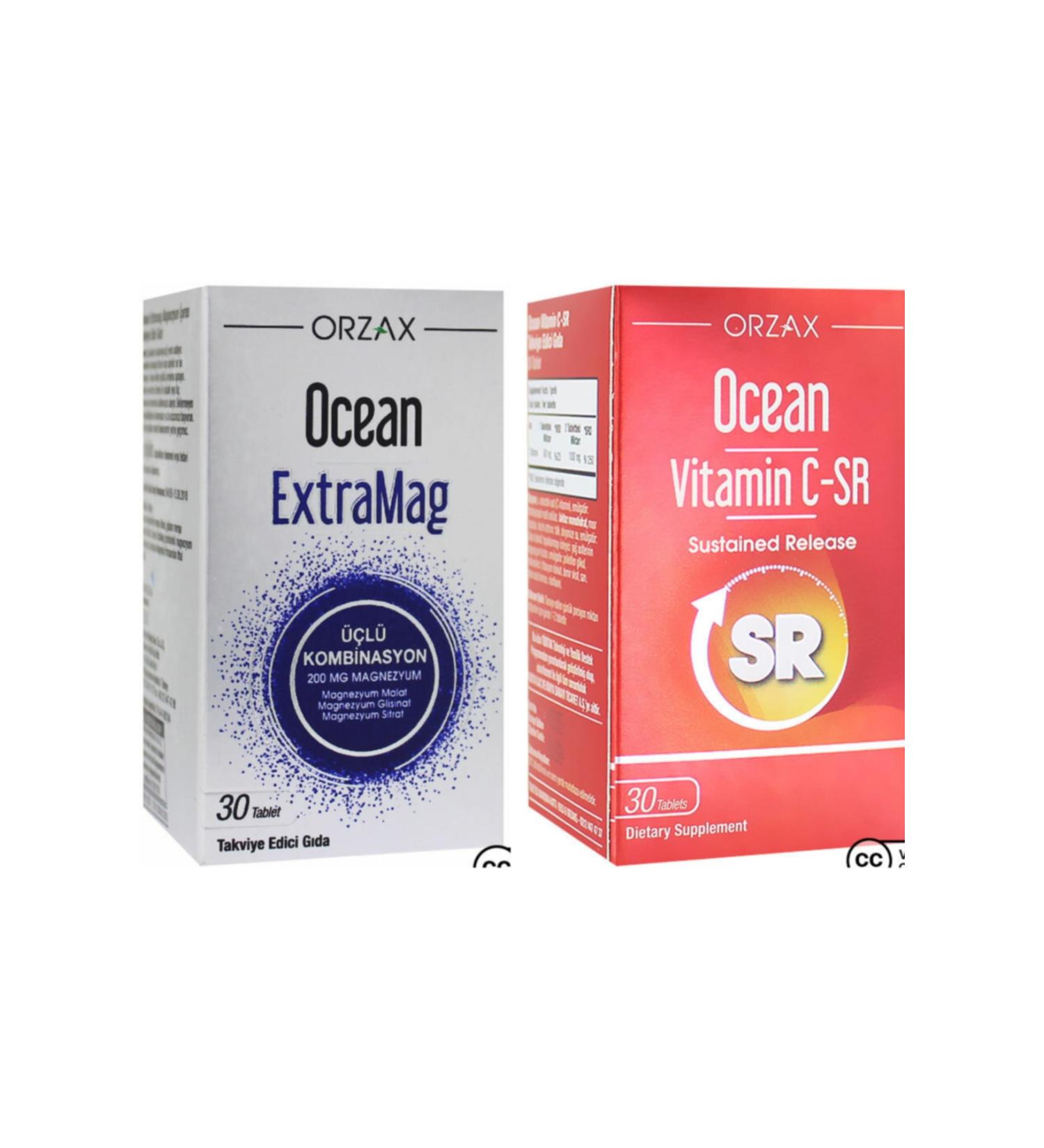 Ocean Extramag Triple Combination 30 Tablets + Vitamin C-sr 30 Tablets