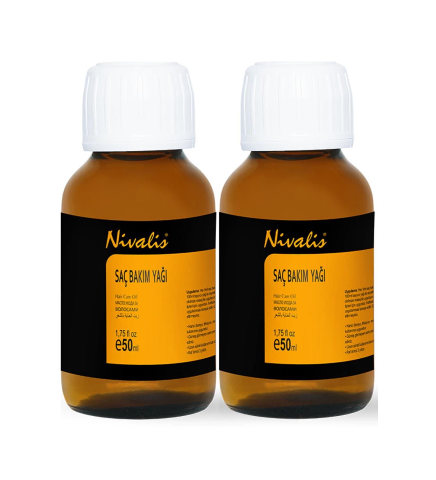 Nivalis 2-Piece Hair Care Oil Repairs Hair Promotes New Hair Growth 50 Ml