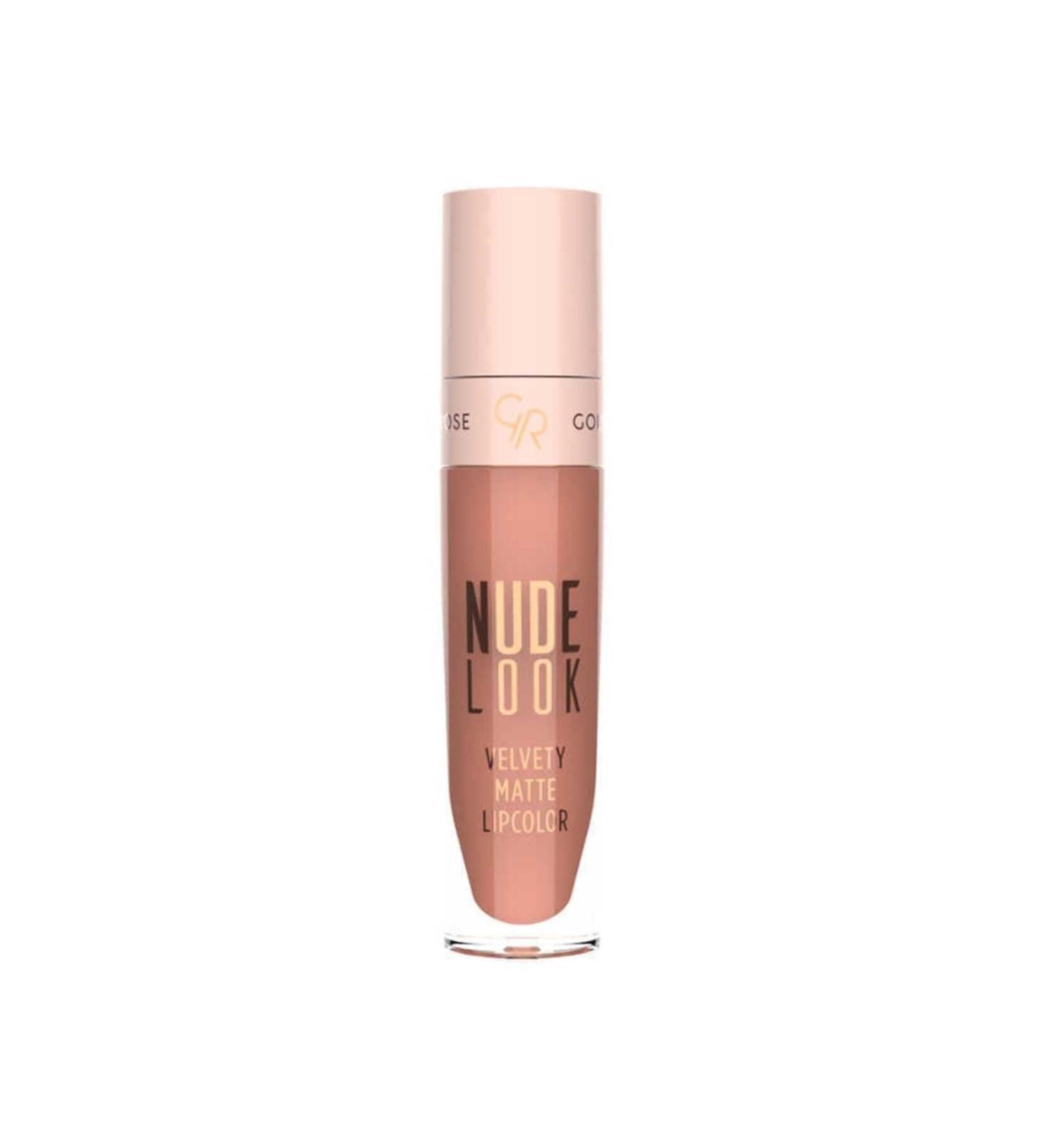Golden Rose Liquid Matte Lipstick - Nude Look Velvety Matte Lipcolor No: 02 Peachy Nude