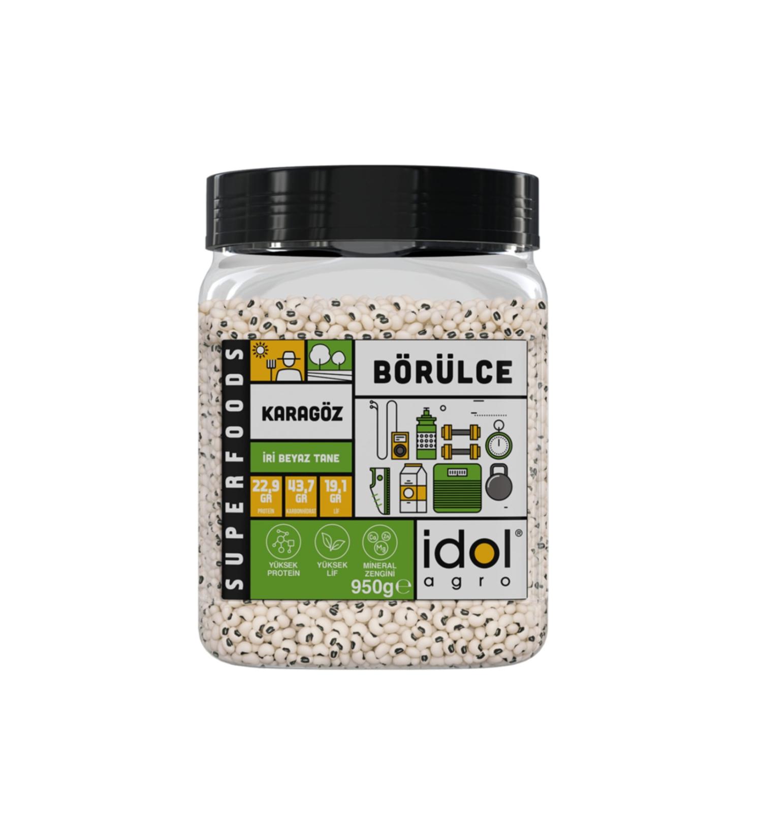 idolagro Black Eyed Peas - 950 gr - Superfoods - High Protein Fiber Large Whole Grain - Buy Online on GoSupps.com