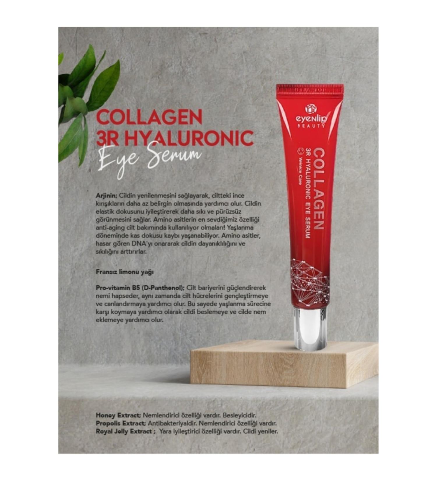 Eyenlip Beauty 3r Anti-Wrinkle Eye Serum with Hyaluronic Acid 25 ml - Buy Online on GoSupps.com