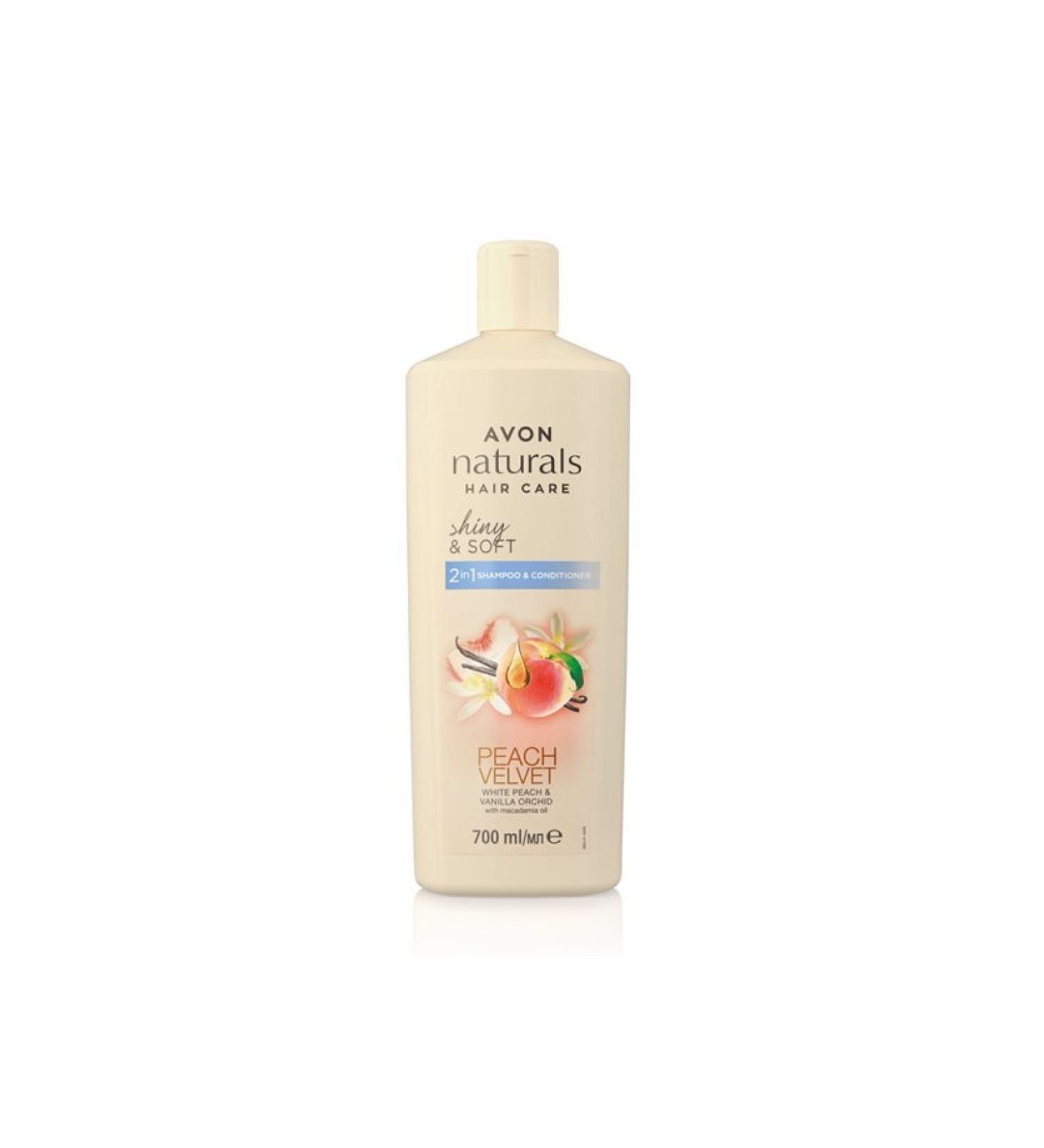 Avon Naturals Hair Care Shiny&soft White Peach And Vanilla Scented Shampoo And Conditioner 700 Ml