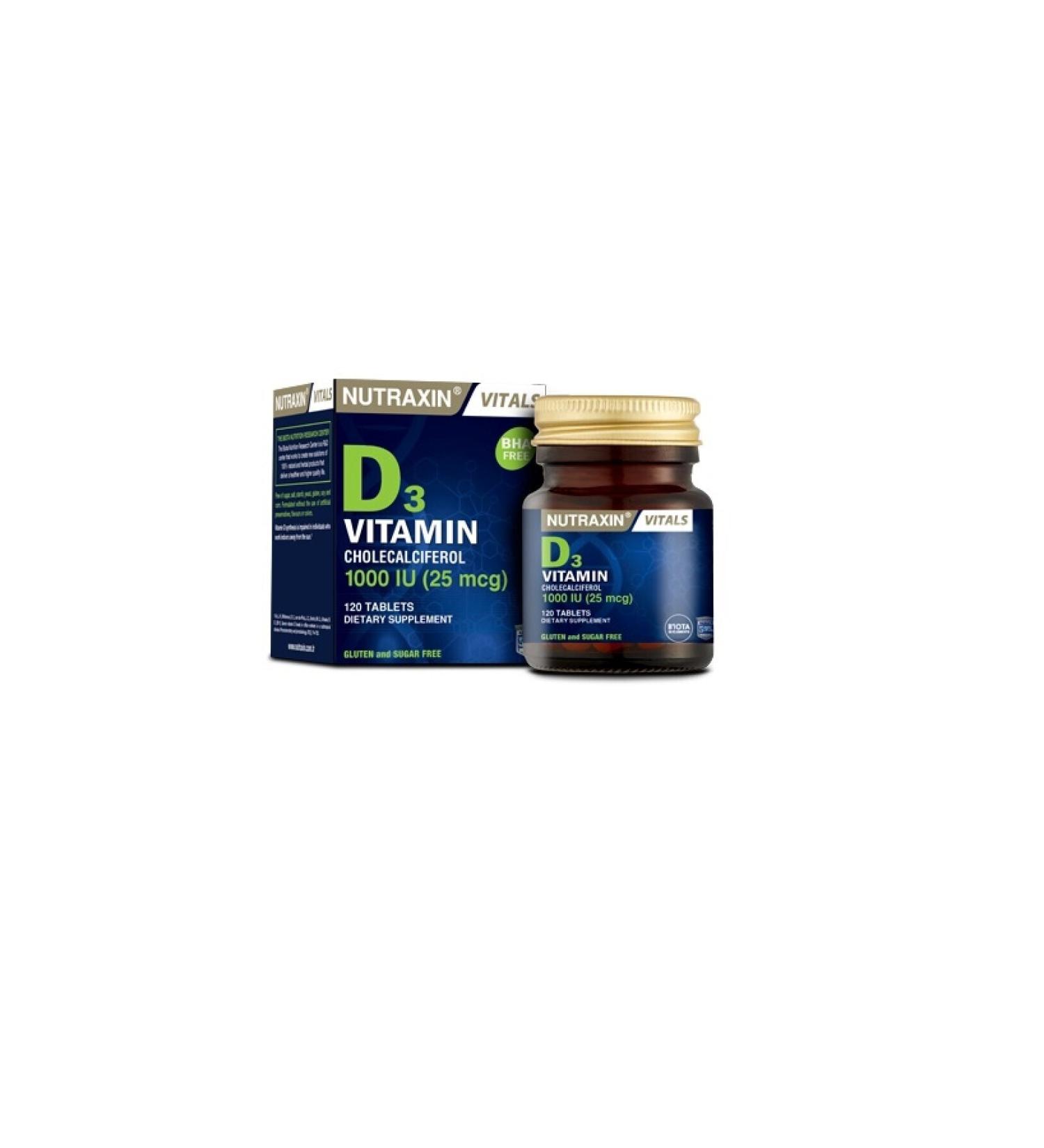 Nutraxin Vitamin D3 for Bone and Muscle Development 120 Tablets