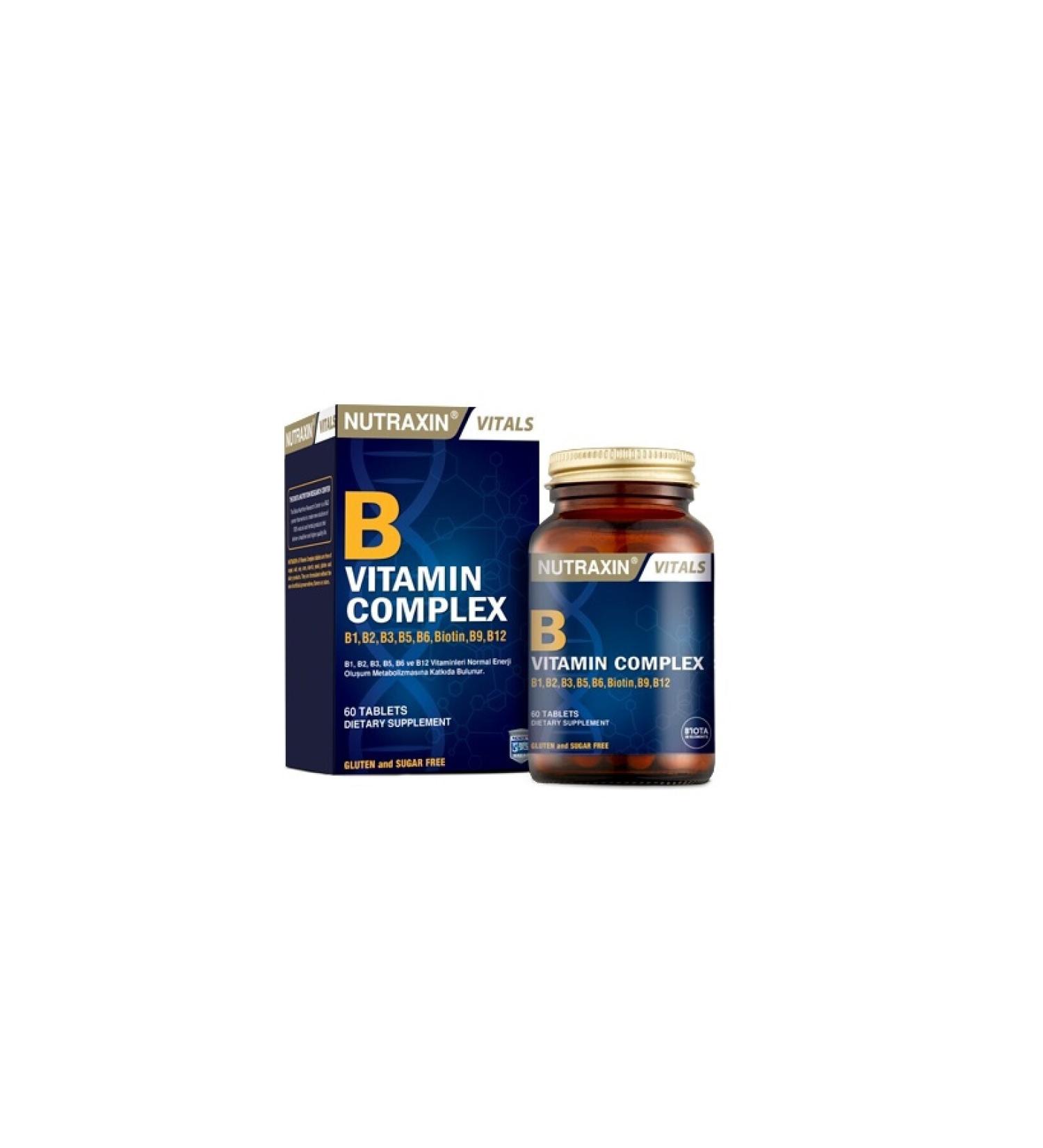 Nutraxin Adult Food Supplement - B Vitamin Complex 60 Tablets