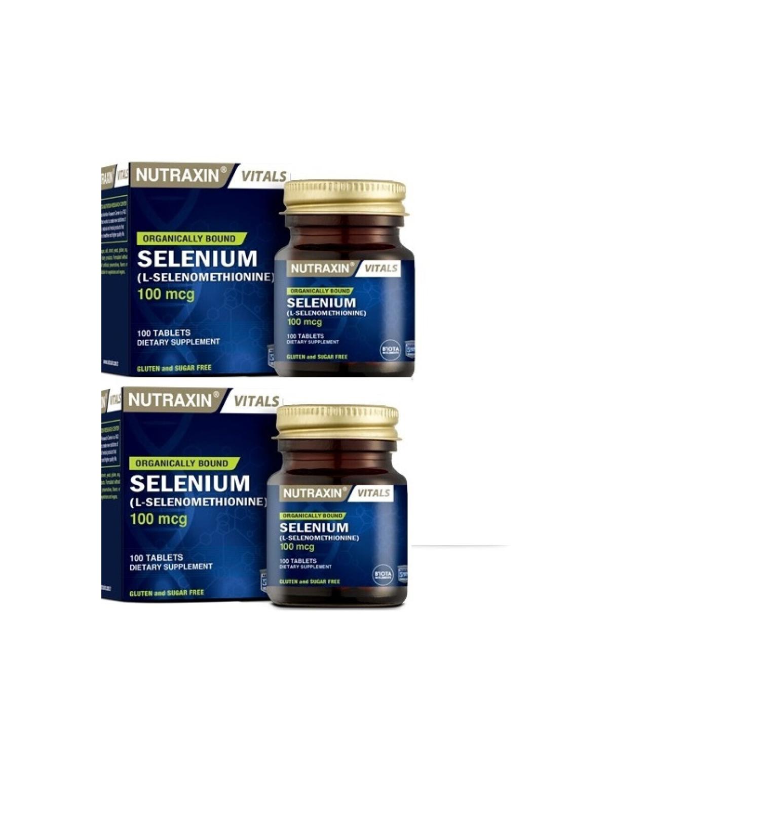 Nutraxin Food Supplement Selenium 100 Mcg T100 Tablets X2 Pieces