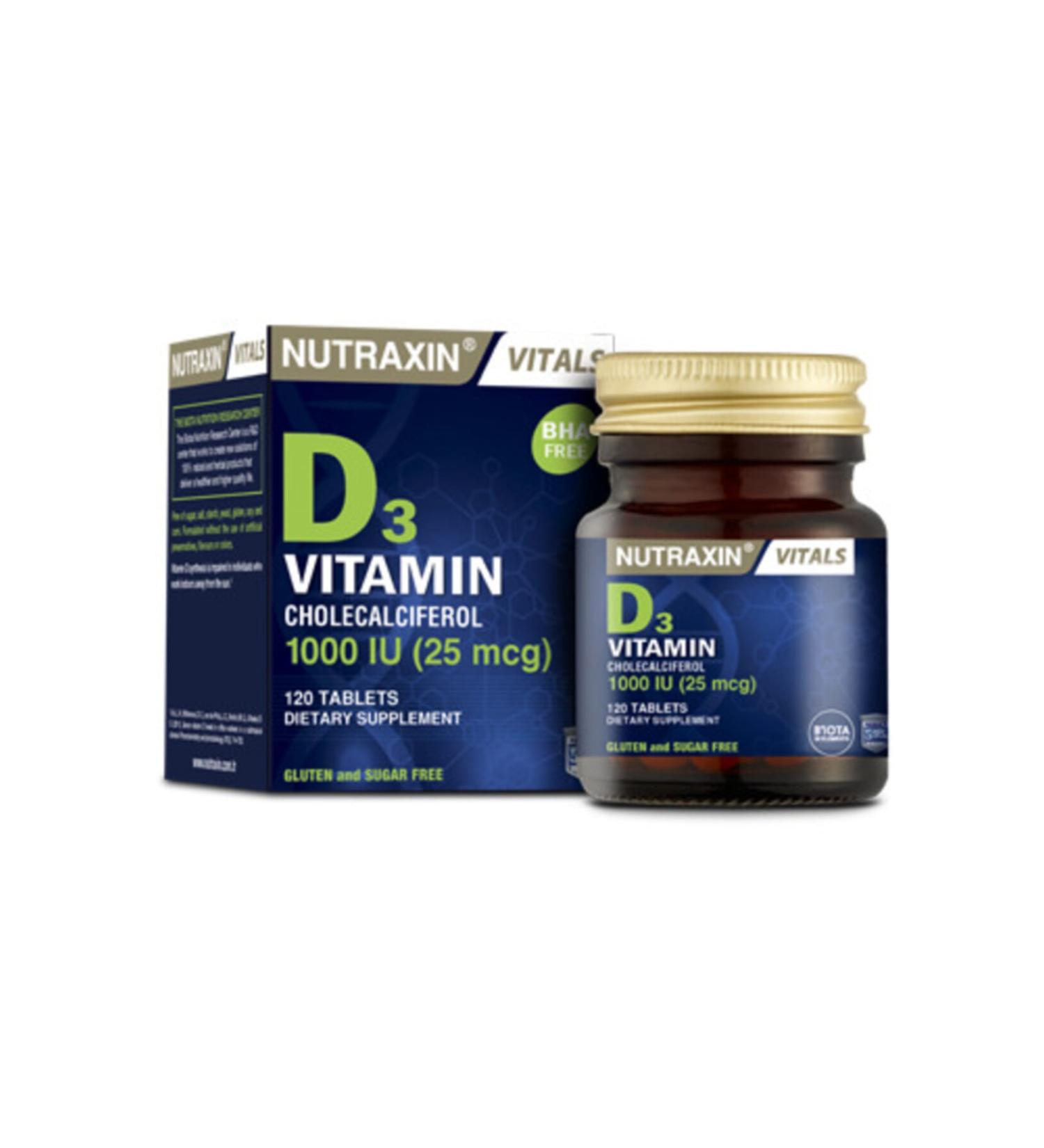 Nutraxin Vitamin D3 for Bone and Muscle Development 120 Tablets