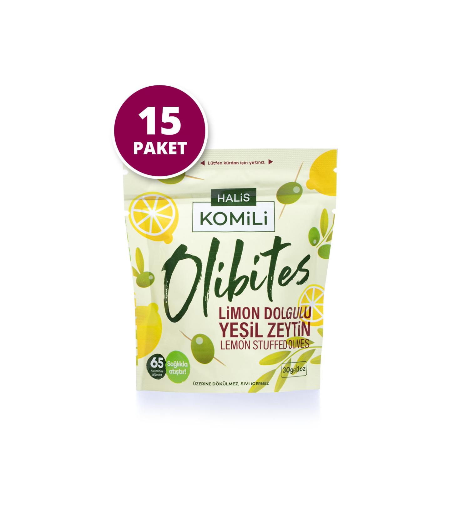 Komili Olibites Lemon Stuffed Green Olives 15 X 30g - Buy Online on GoSupps.com