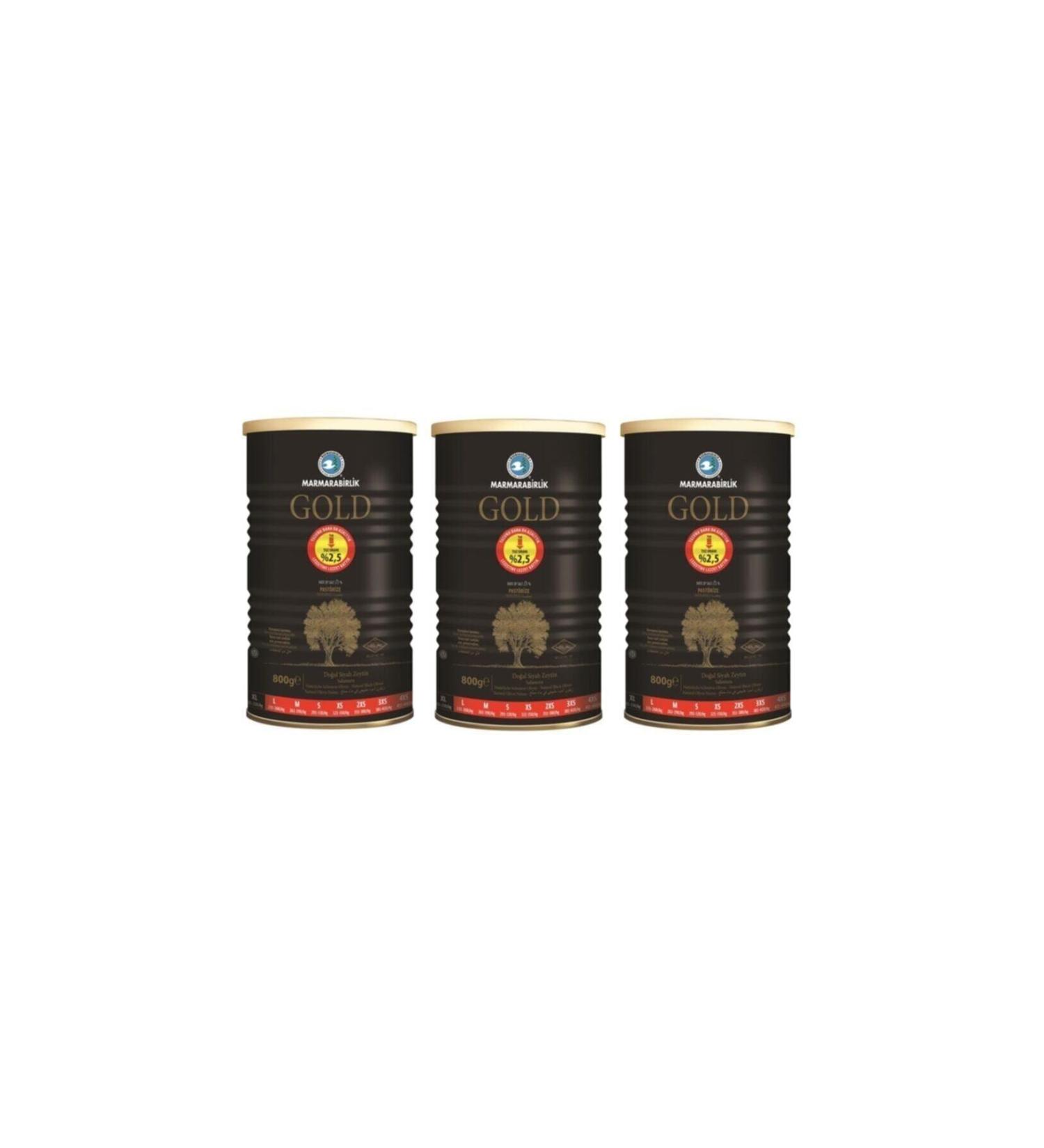 Marmarabirlik 201-230 Gold Less Salty Olives 800 Gr. *3 Pieces