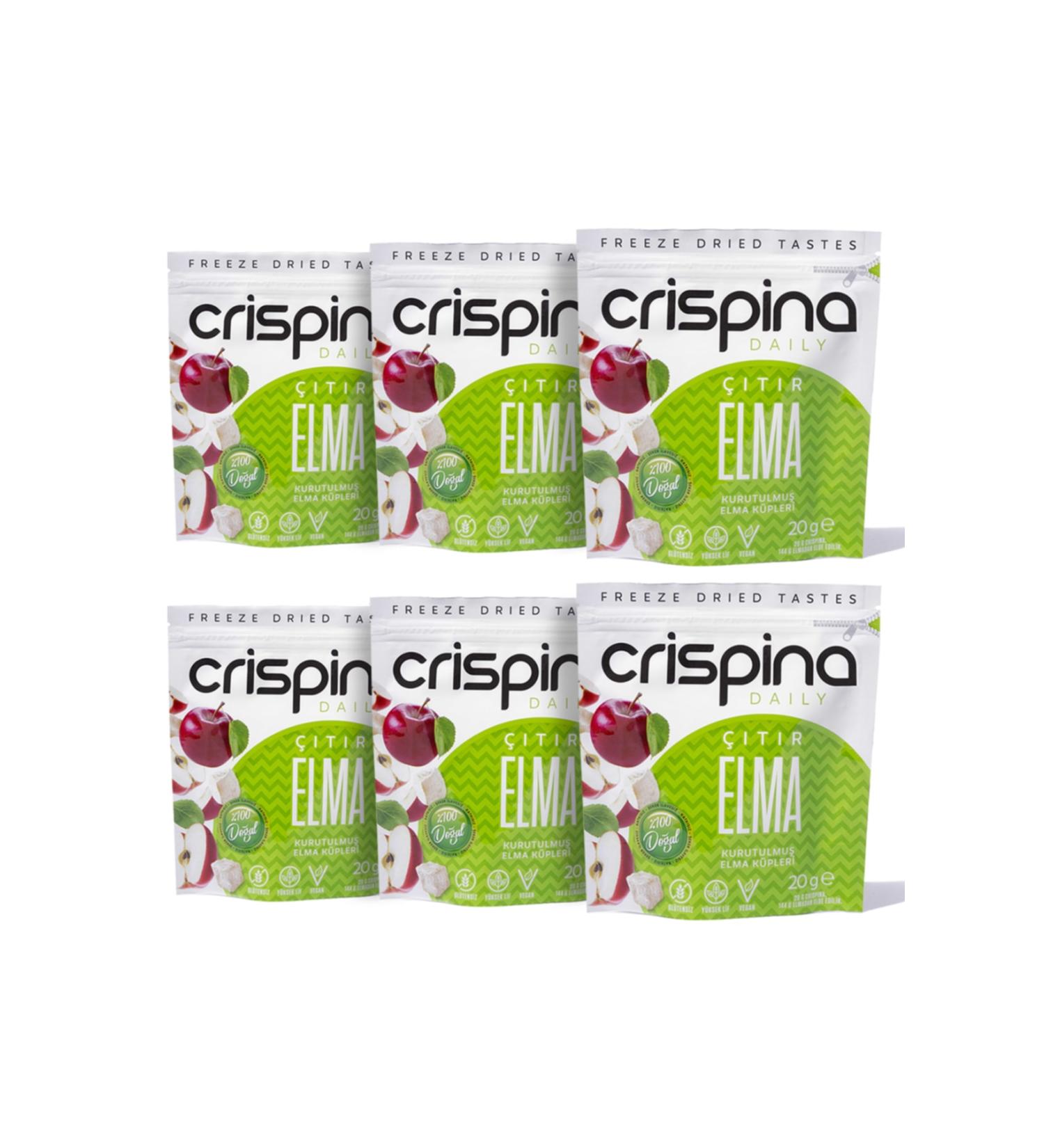 Crispina Daily Crispy Apple 6 Pack Freeze Dried Gluten Free Vegan Natural Additive Free - Buy Online on GoSupps.com