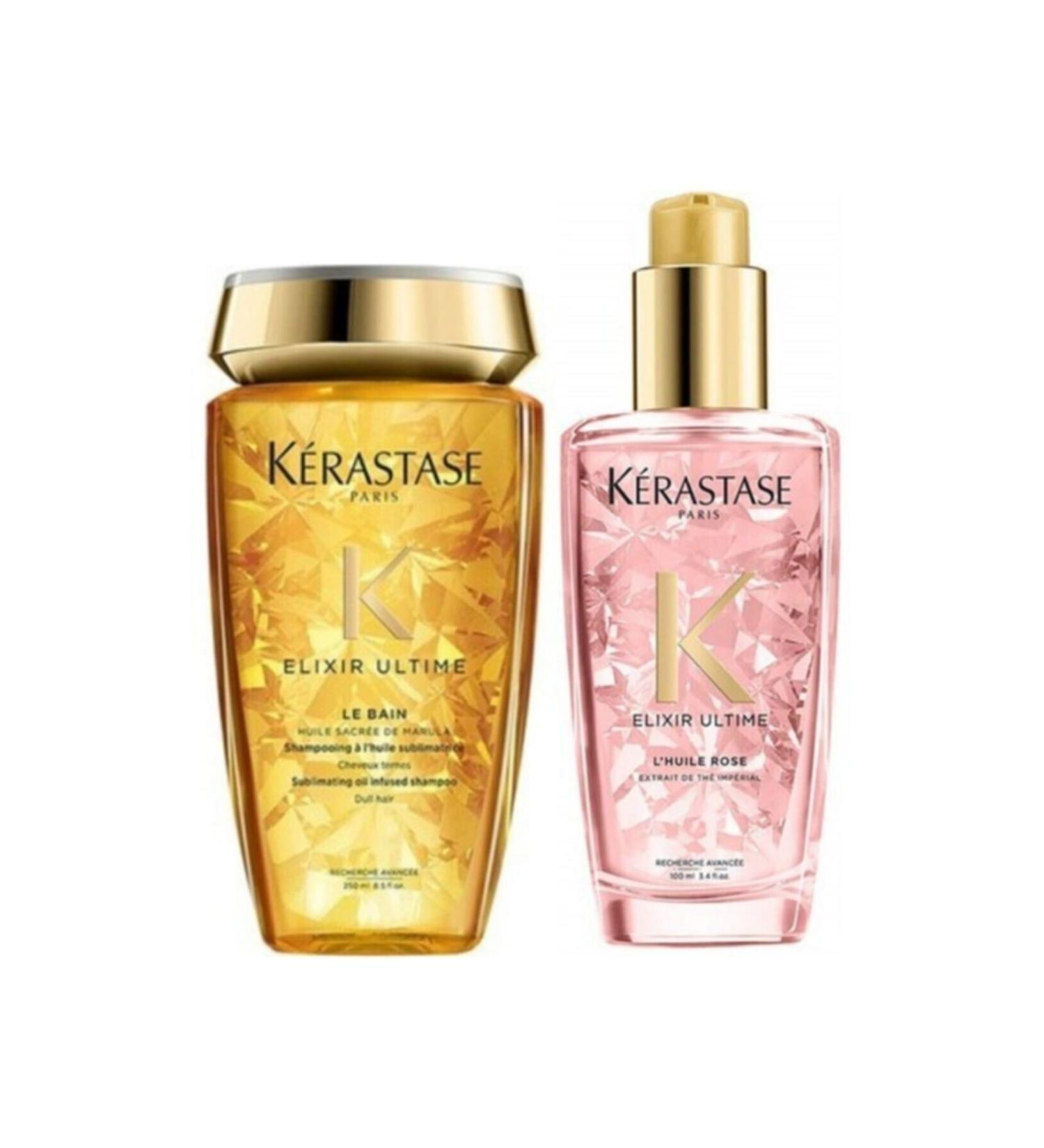 Kerastase Elixir Ultime Le Bain Shampoo 250 Ml + L'huile Rose Care Oil 100ml