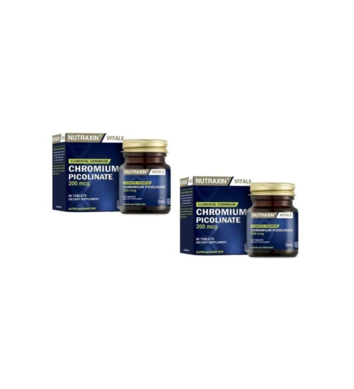 Nutraxin Chromium Picolinate 200 Mcg 90 Tablets X 2 Pieces