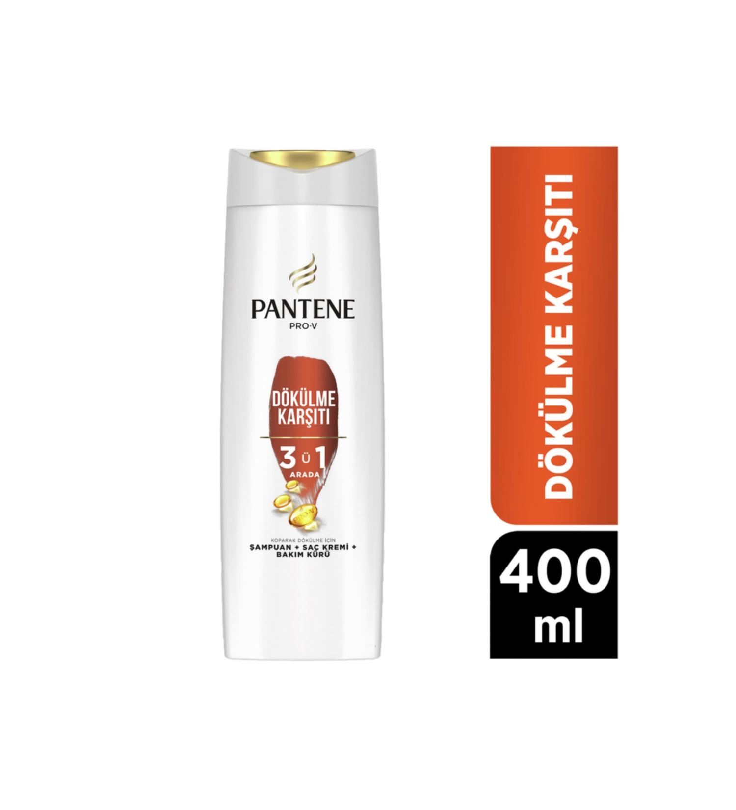 Pantene 3 in 1 Shampoo Hair Care Conditioner Care Cure Anti-Hair Loss 400 Ml - Buy Online on GoSupps.com