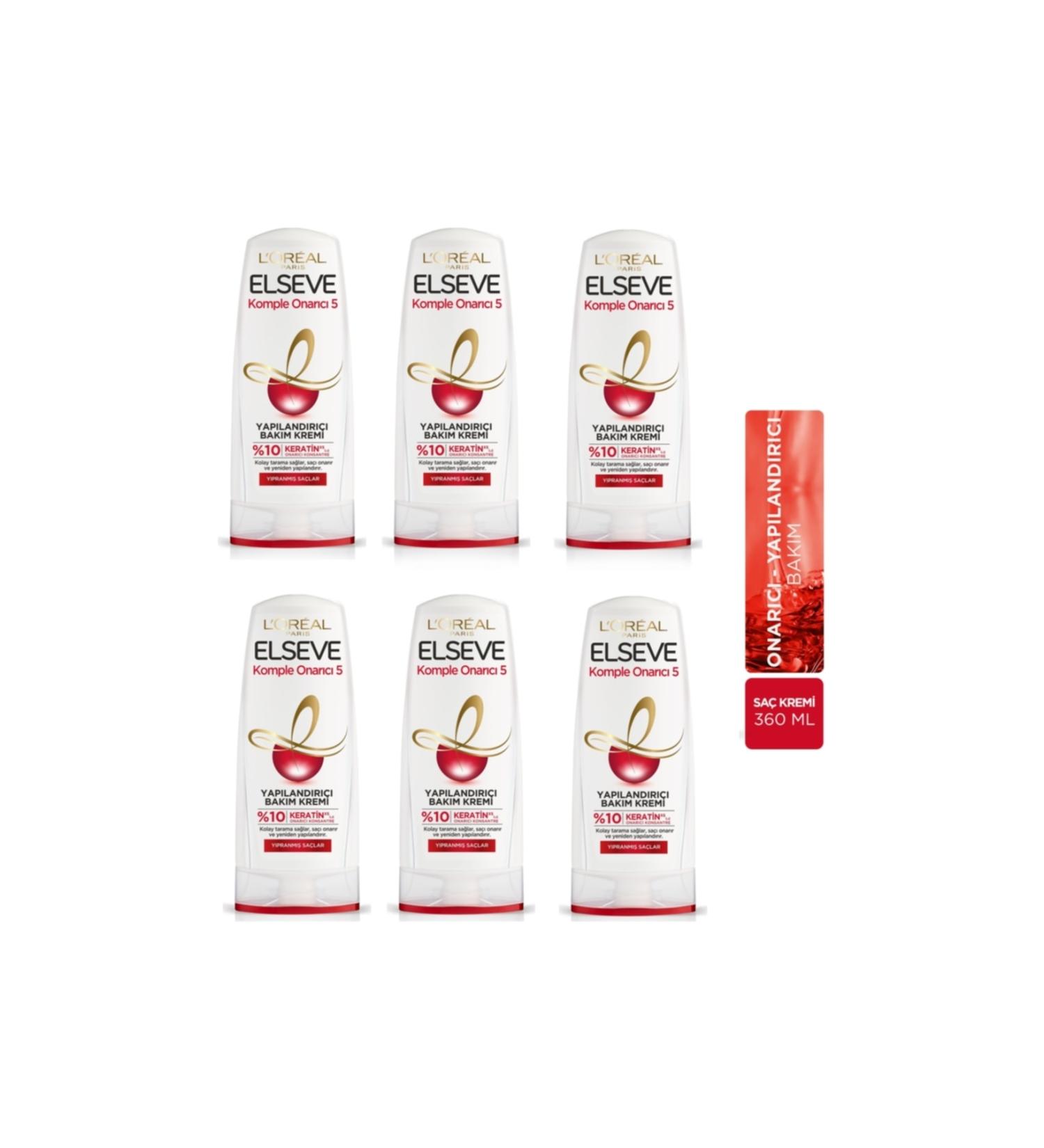 Elseve Loreal Hair Care Cream Complete Repair 5 Restructuring Care Damaged Hair 375 Ml X 6 Pieces - Buy Online on GoSupps.com