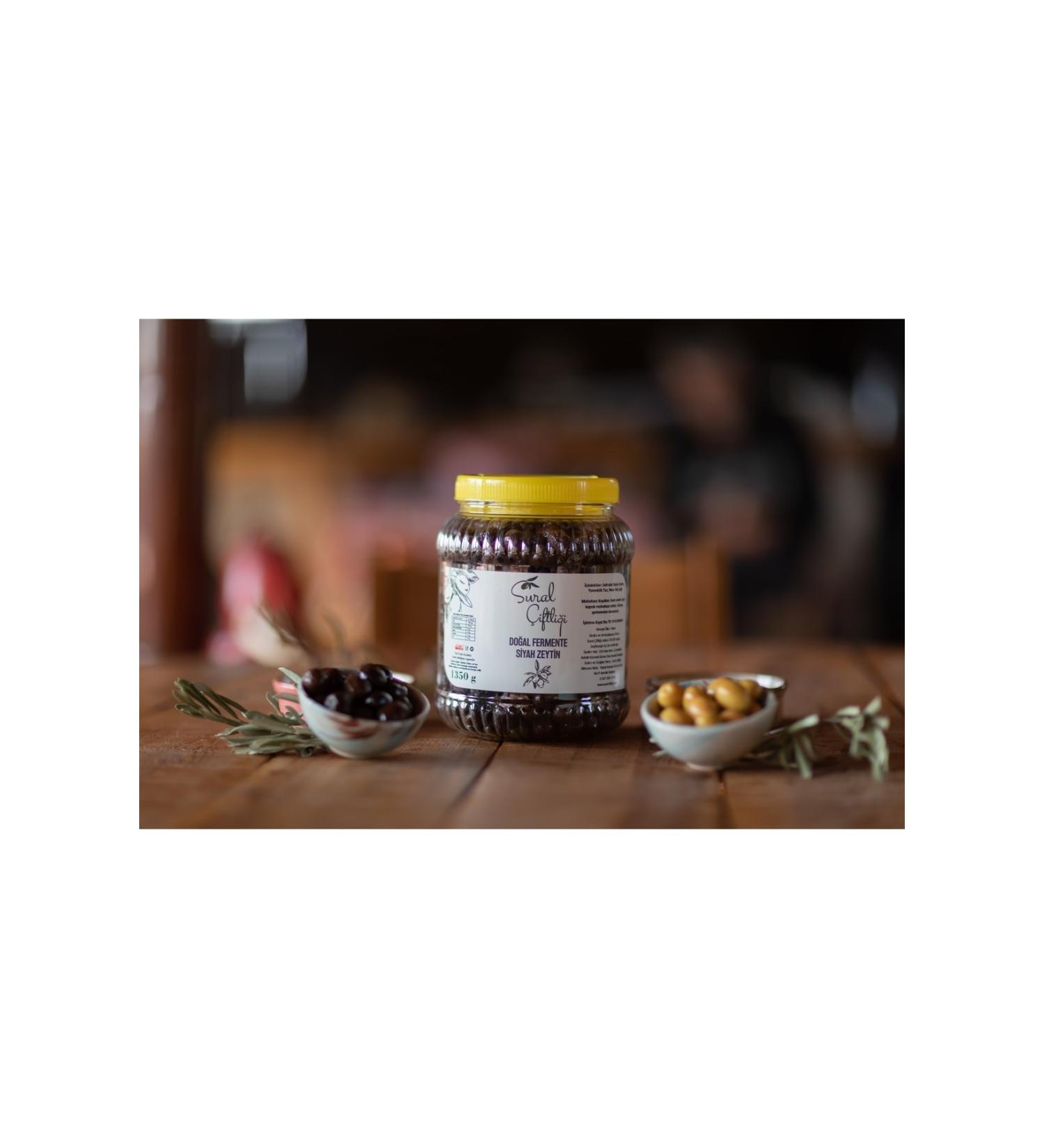 Sural Farm Black Round Olives 1.5 Kg