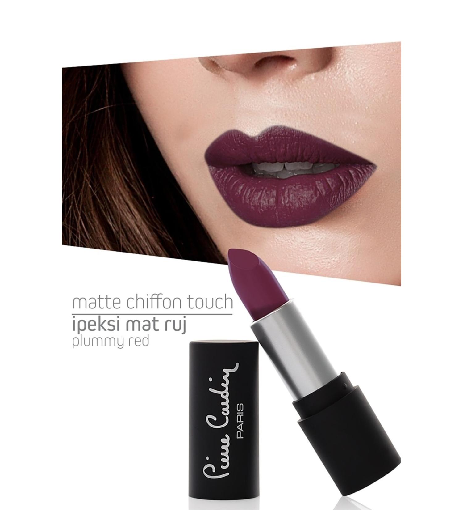 Pierre Cardin Matte Chiffon Touch Lipstick - Plummy Red -190 - Buy Online on GoSupps.com