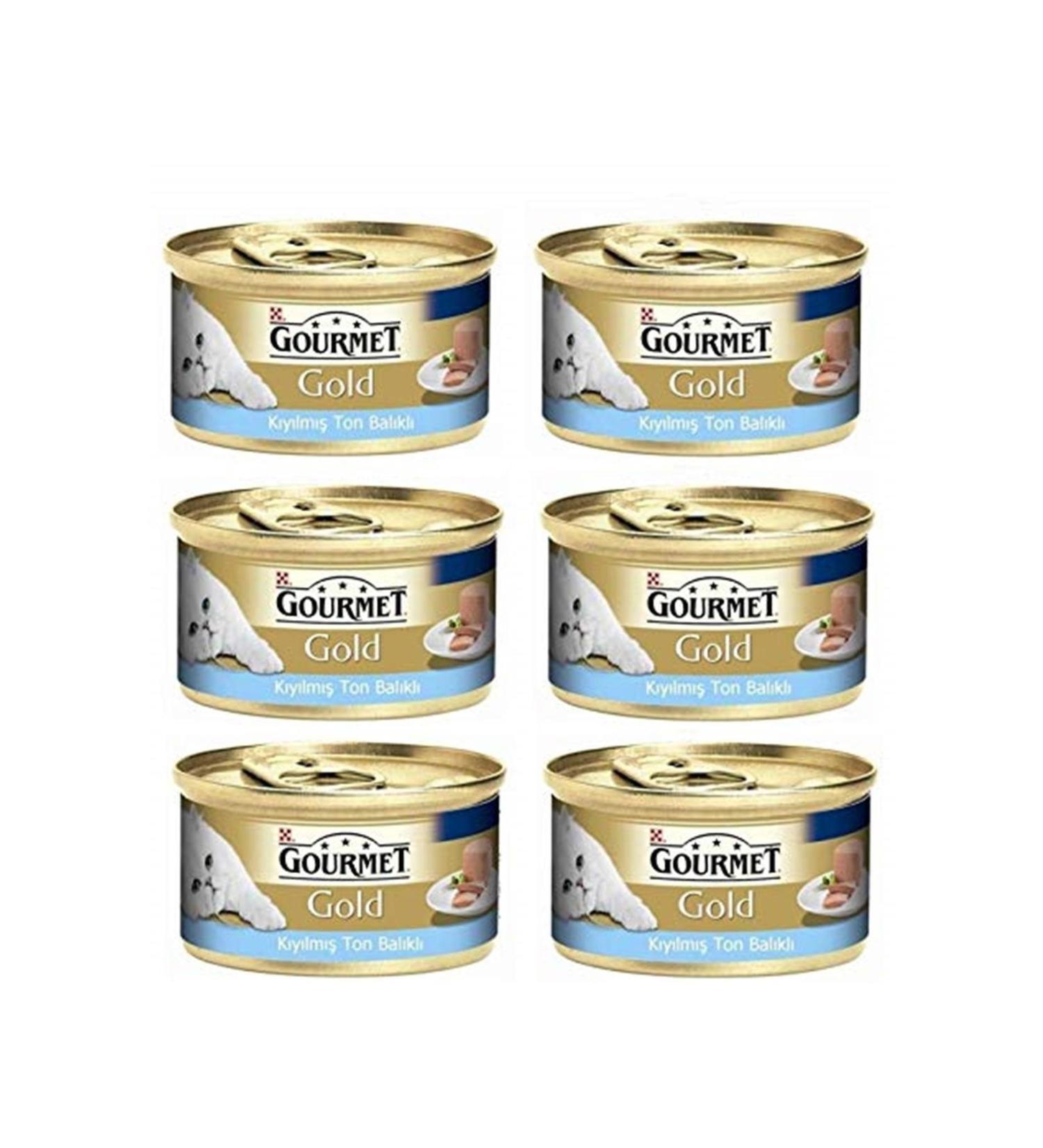 Gourmet Gold Canned Cat Food with Minced Tuna 85 Gr X 6
