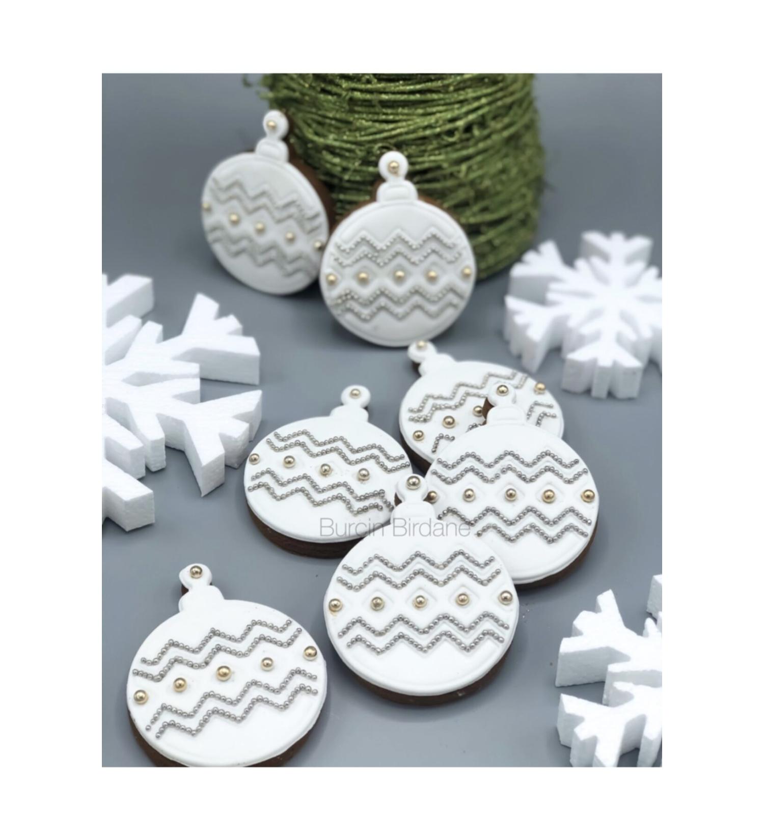 Bur in Birdane Patisserie White Tree Ornament New Year's Cookies