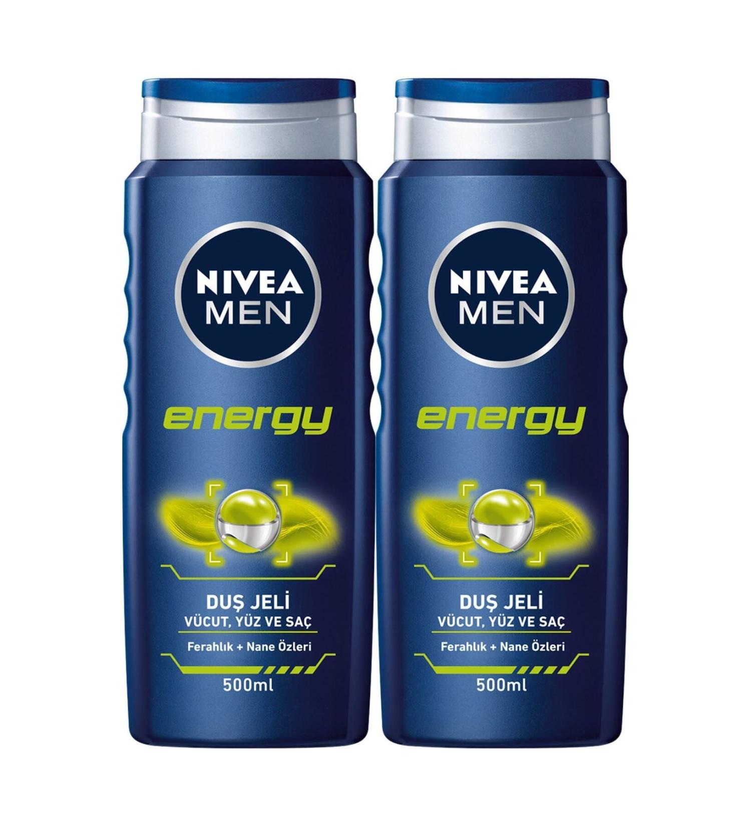 NIVEA Energy Shower Gel 500ml Men 2 Pack