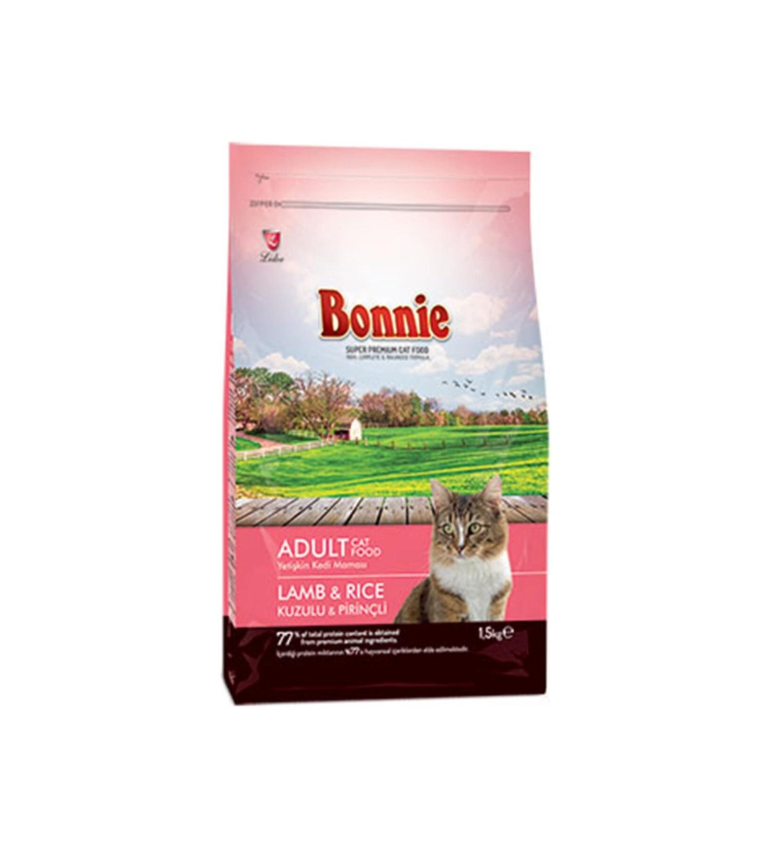 Bonnie Cat Food 1500 gr Lamb&rice 2 Packs