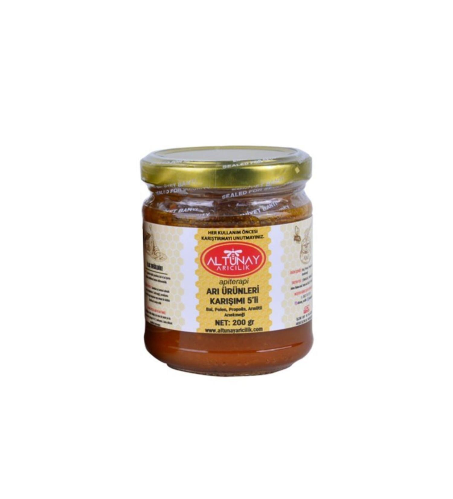 ALTUNAY Bee Products Mix 5 (honey pollen propolis royal jelly bee bread) 200 gr