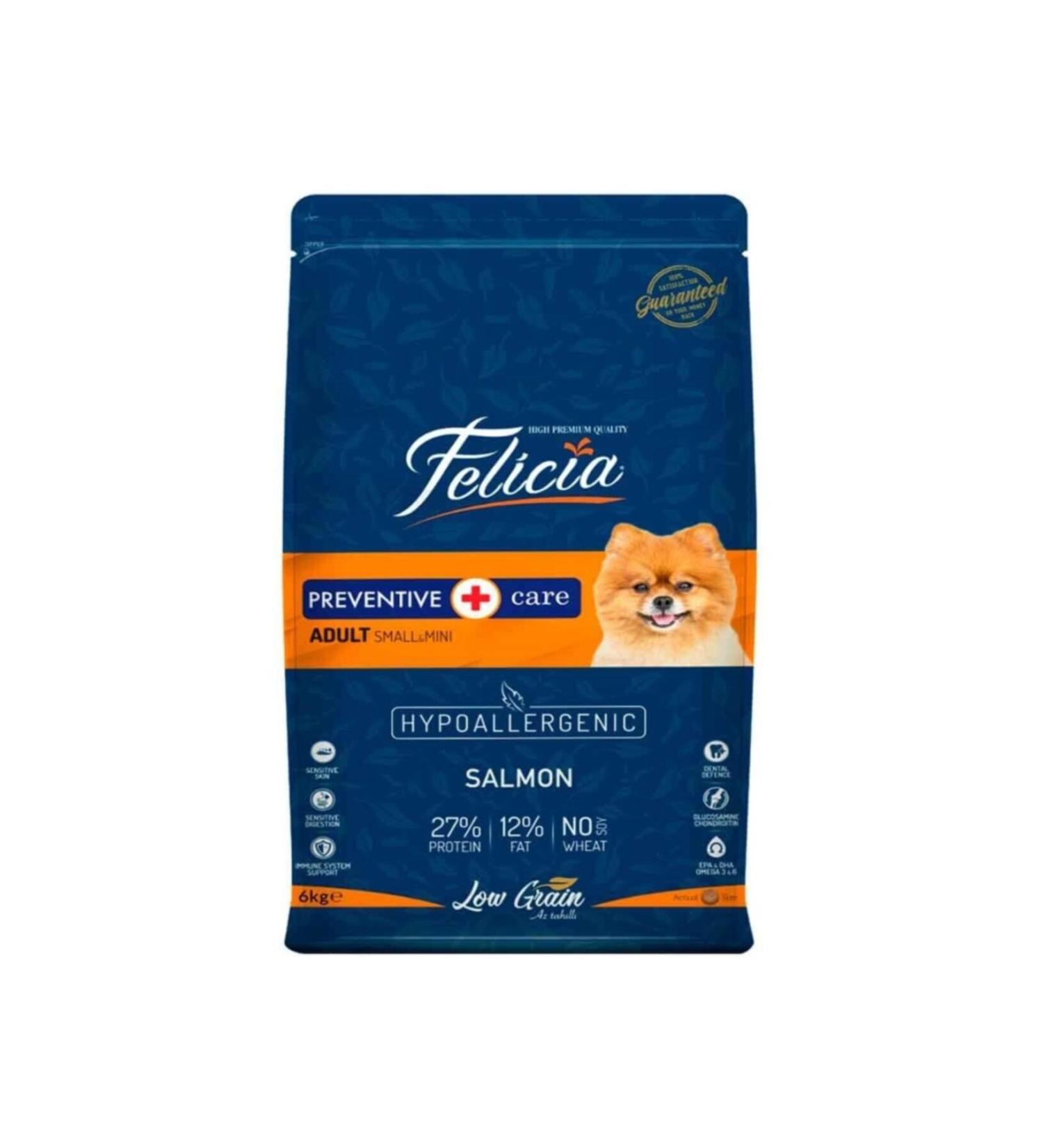 Felicia Salmon Dog Food Low Grain S/m 6 kg