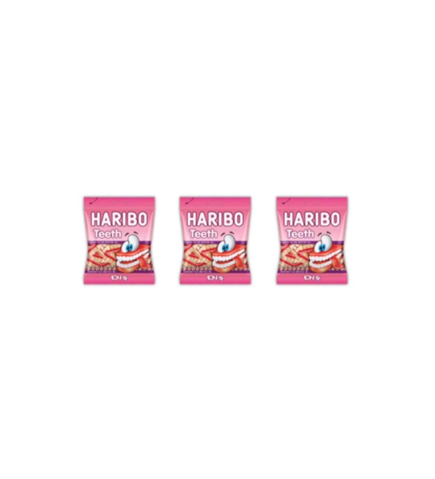 Haribo Tooth Strawberry 80 Gr Jelly 3 Pieces