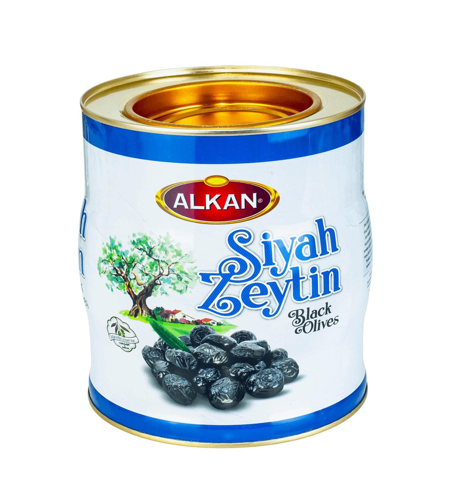 Alkan Less Salty Black Olives 2 kg