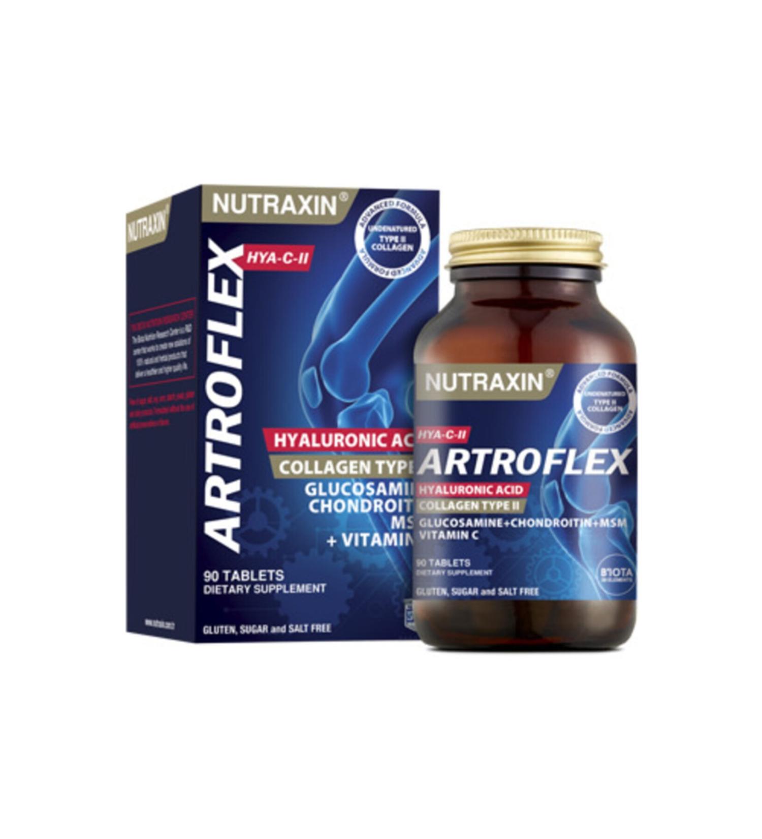 Nutraxin Artroflex Hya-c-ii - Food Supplement Containing Collagen and Hyaluronic Acid 90 Tablets