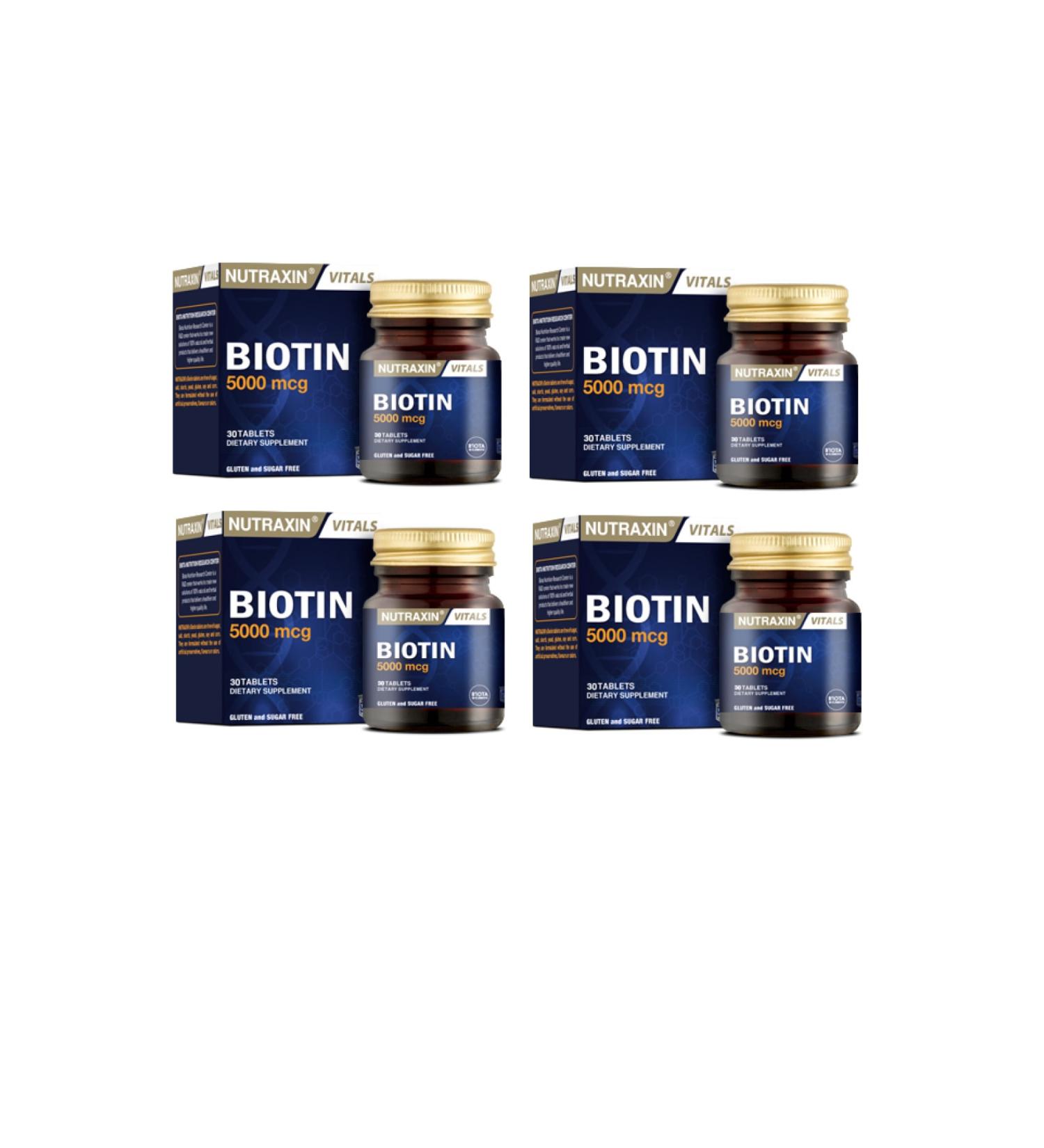 Nutraxin Biotin Hair Vitamin 30 Tablets X4 Pieces