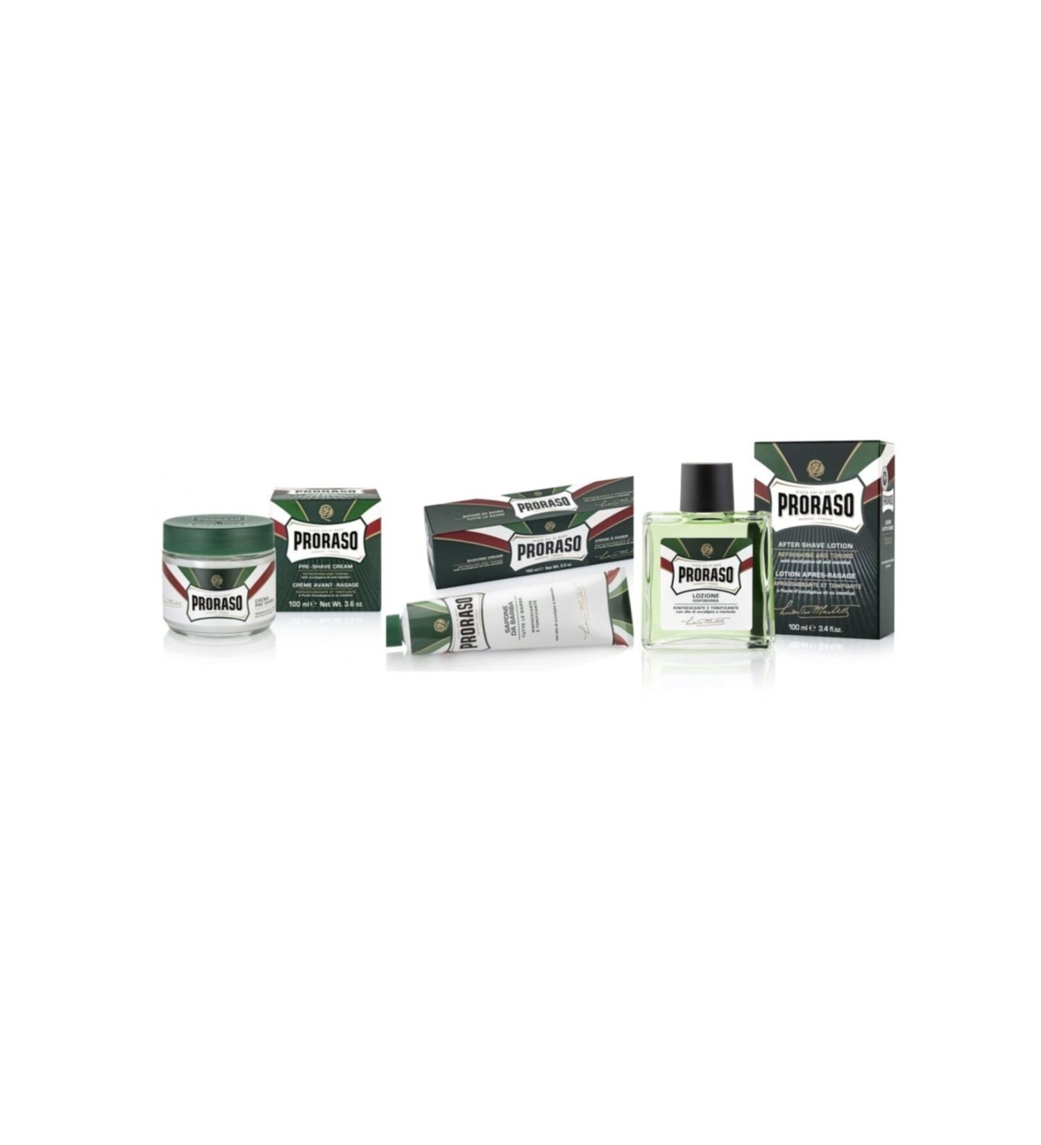 Proraso Eucalyptus Oil and Menthol Pre-Shave Cream + Shaving Cream 150 Ml + Aftershave Lotion 100 Ml - Buy Online on GoSupps.com