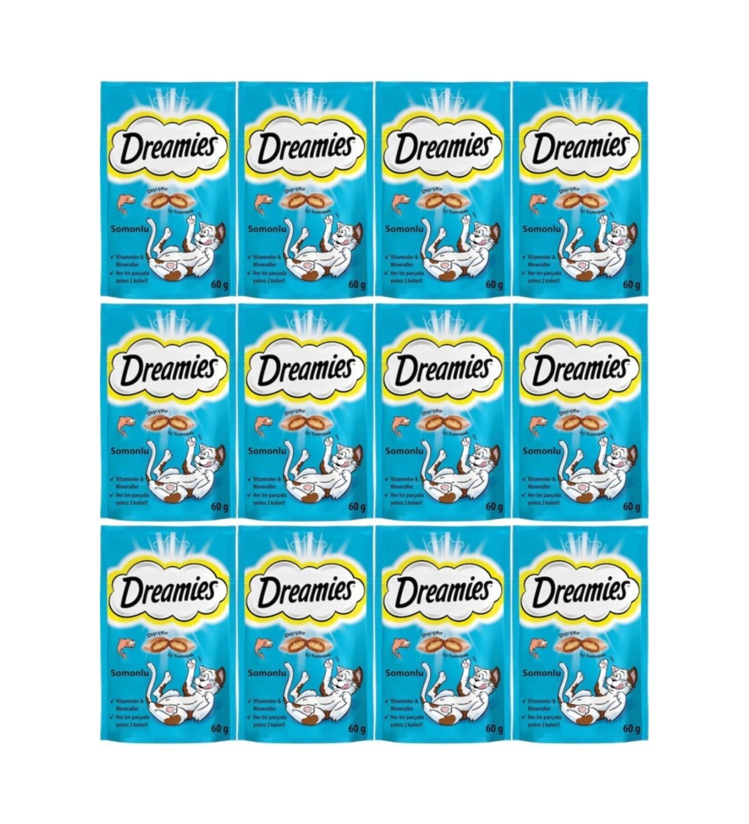 Dreamies Salmon Cat Reward Food 60 Gr 12 Pieces
