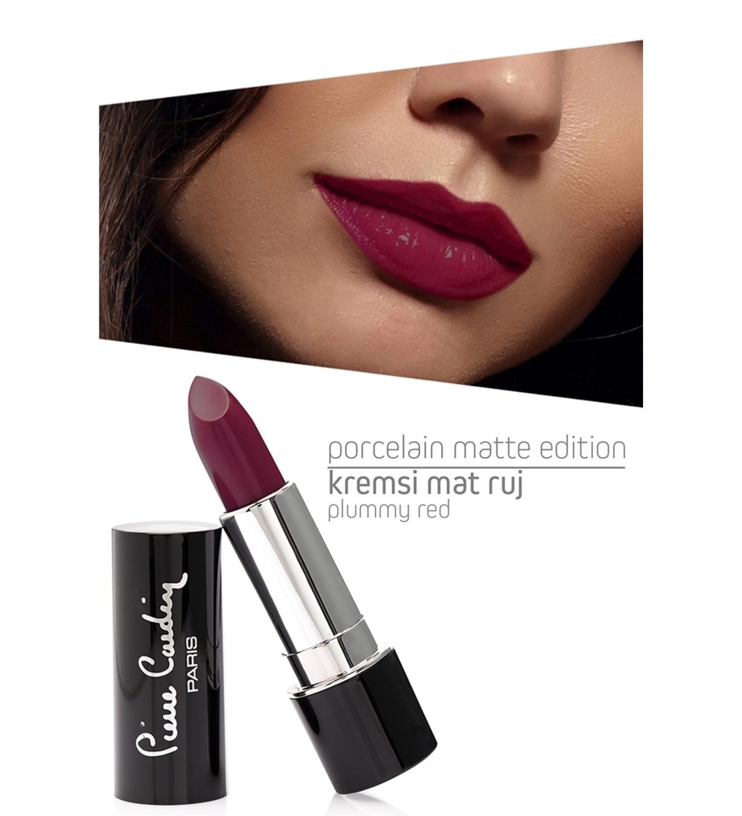 Pierre Cardin Plummy Red Porcelain Matte Edition Lipstick 214 - Buy Online on GoSupps.com