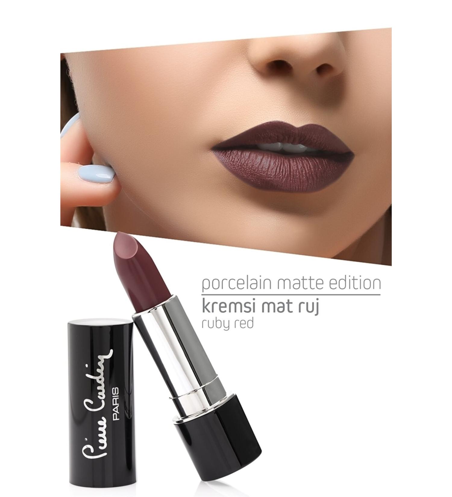 Pierre Cardin Porcelain Matte Edition Lipstick - Ruby Red - 217 - Buy Online on GoSupps.com