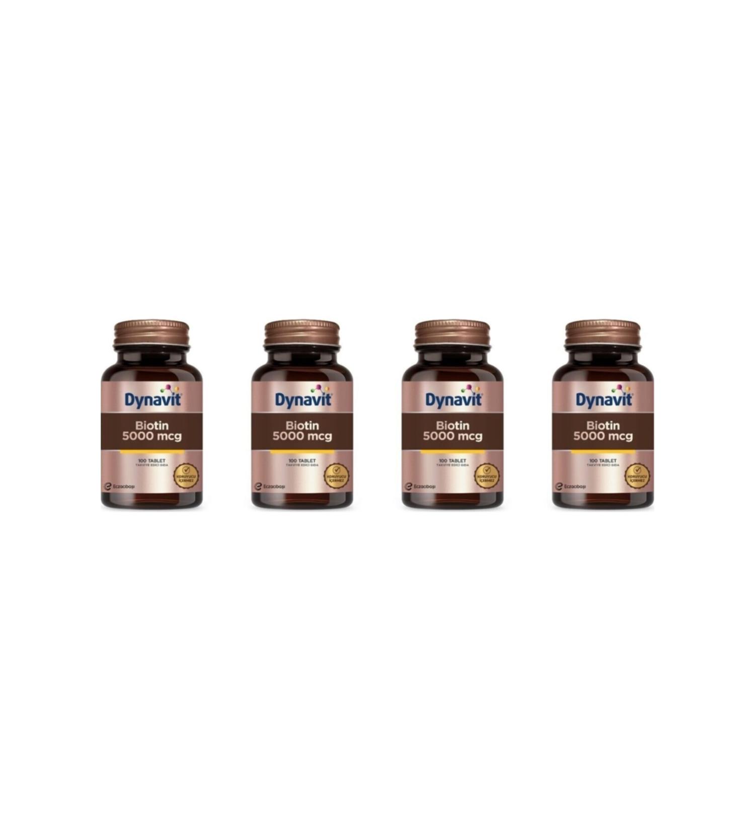 Dynavit Eczac ba Biotin 5000mcg 100 Capsules 4 Pack