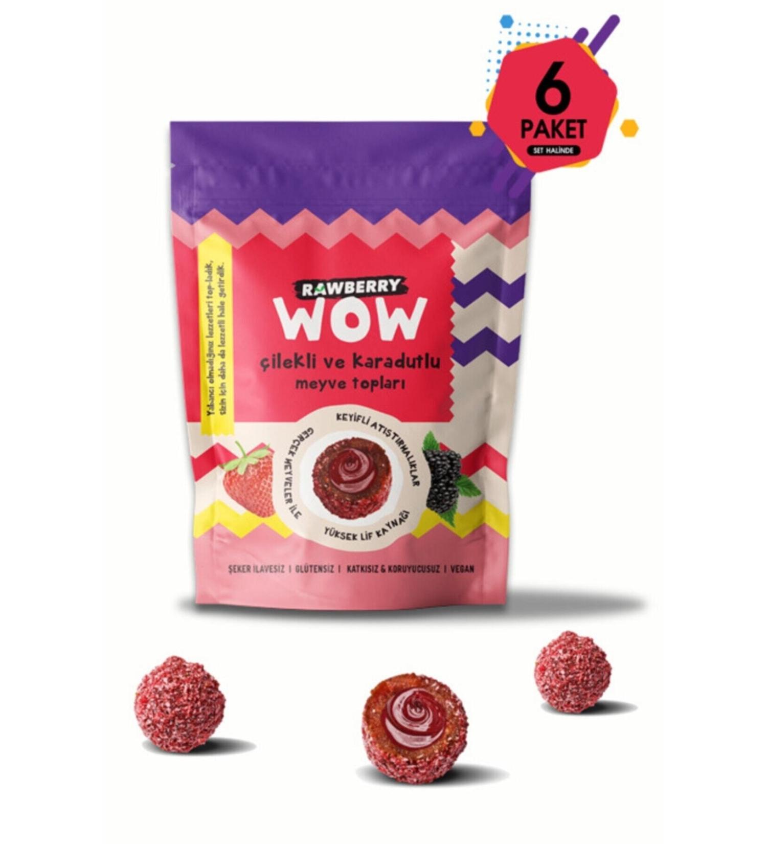 Rawberry Strawberry and Black Mulberry Filled Fruit Ball 90gr X 6 Packs Vegan No Sugar Added - Buy Online on GoSupps.com