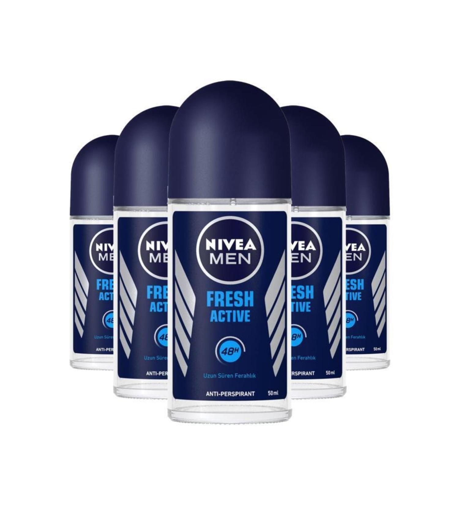 NIVEA Erkek Roll-on Fresh Active 50 ml X5
