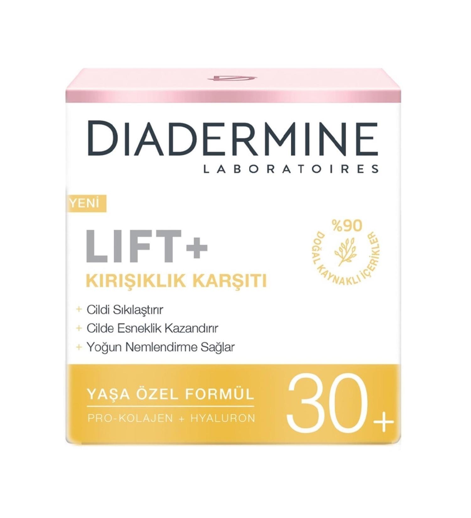 Diadermine Anti-Wrinkle & Intensive Moisturizing Lift 30+Day Cream 50 Ml- Natural Source Content