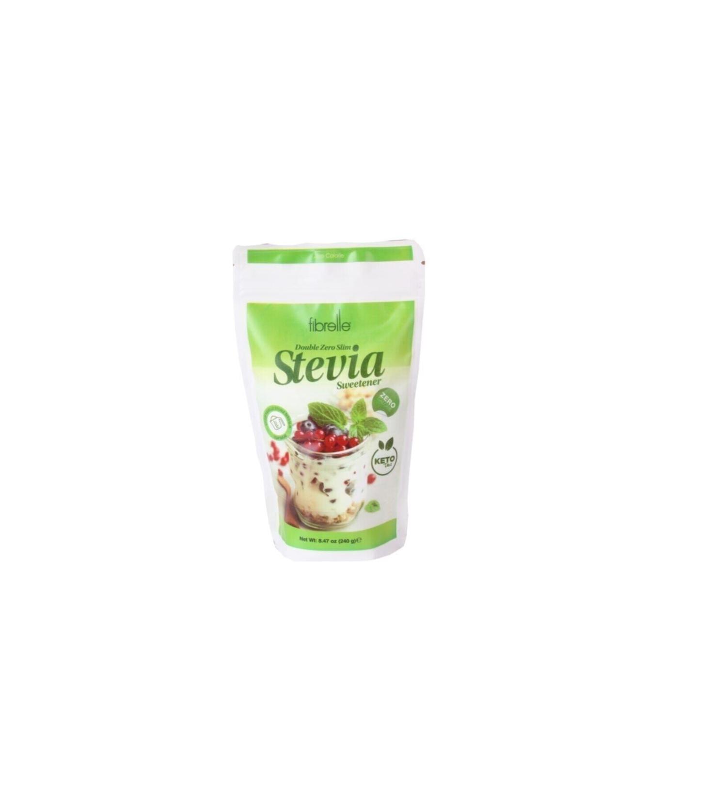 Fibrelle Double Zero Slim 240 G Stevia Sweetener 1 Pack Suitable for Ketogenic / Vegan Diet.