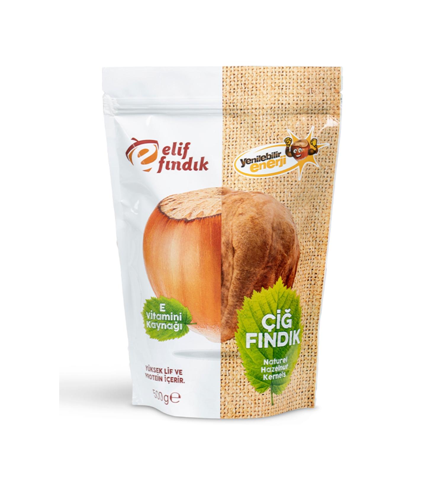 Elif Hazelnut Raw Hazelnut 500 G Doypack