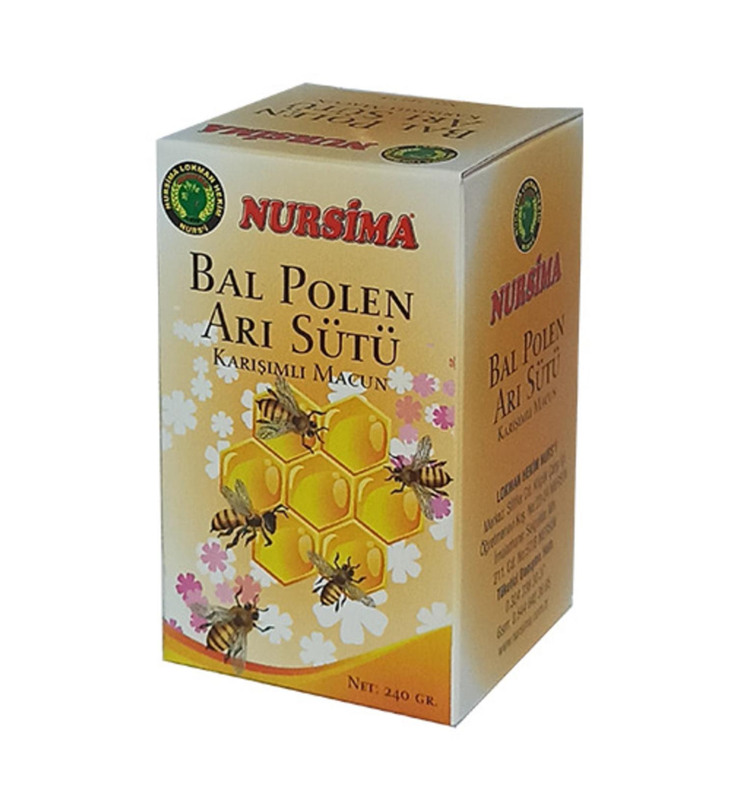 Nursima Siftaholsun Bazaar Honey Pollen Royal Jelly Mixed Paste 240 Gr