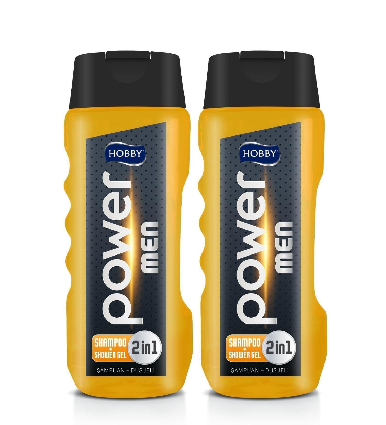 Hobby Men 2in1 Power Shower Gel Shampoo 400 Mlx2