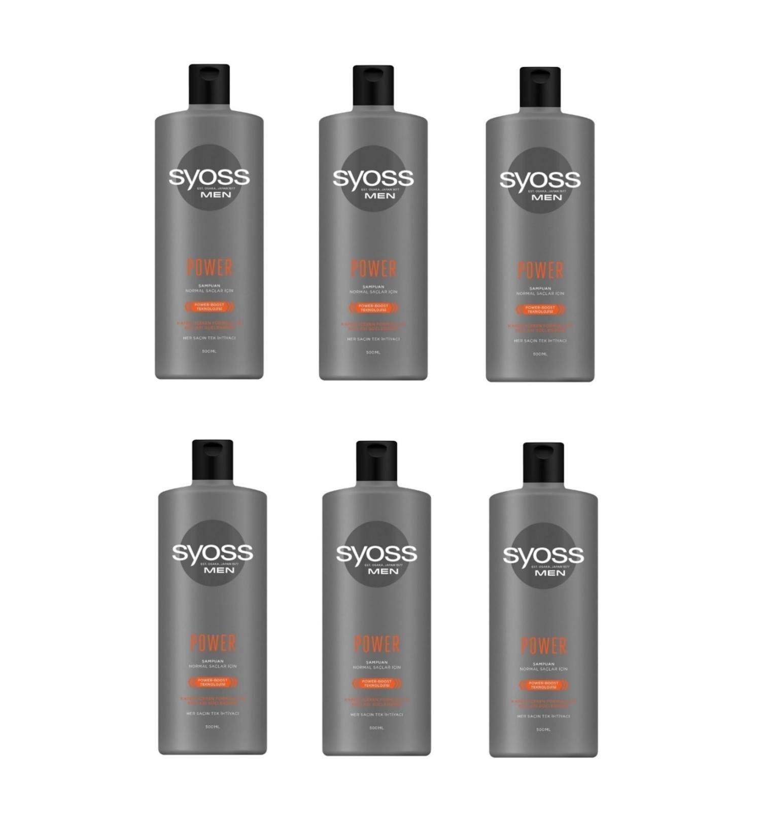 Syoss Men Power Strengthening Shampoo 500 Ml X 6 Pieces