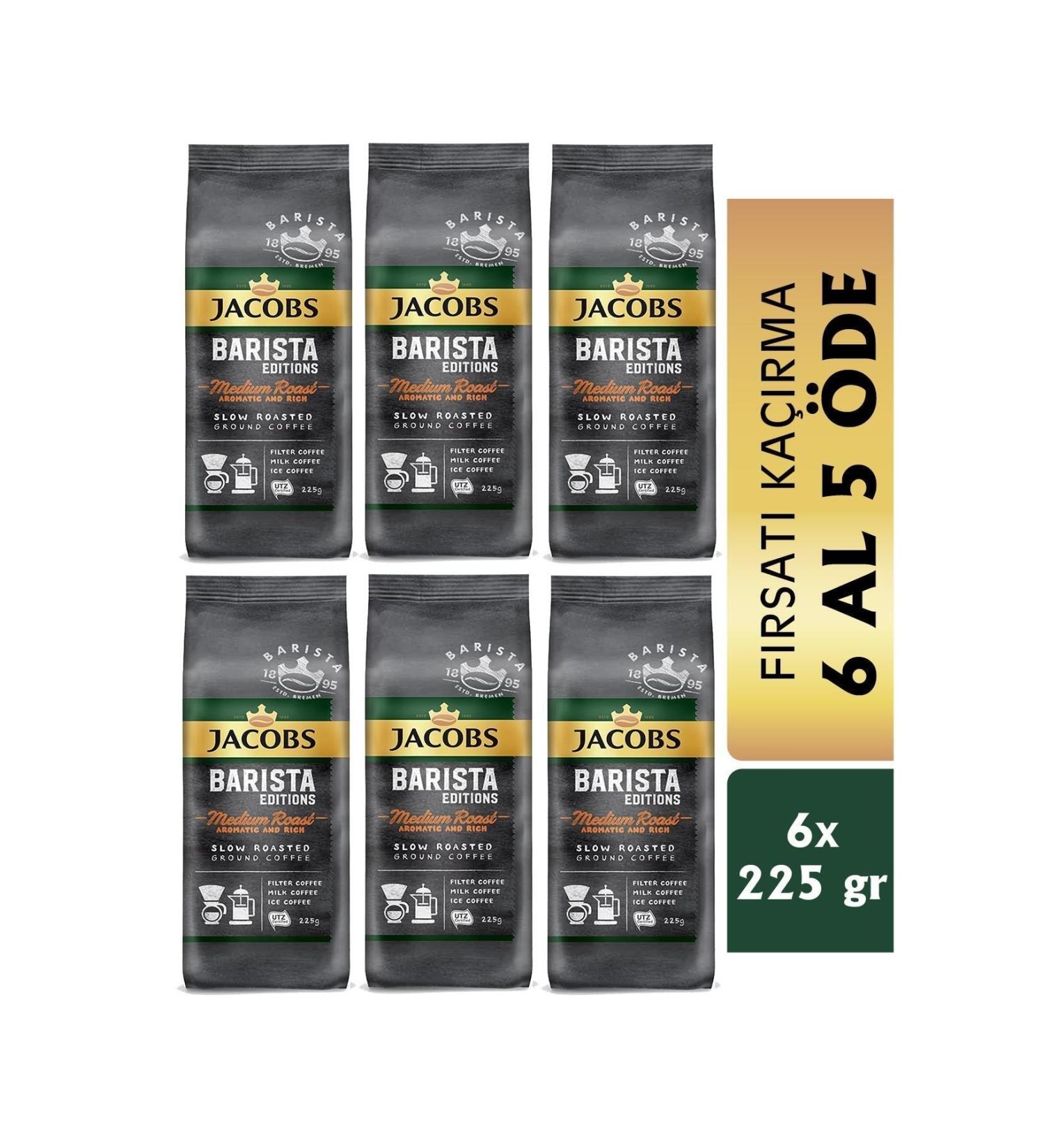 Jacobs Barista Editions Medium Filter Coffee 225 Gr Buy 6 Pay 5 Special Offer Package - Buy Online on GoSupps.com