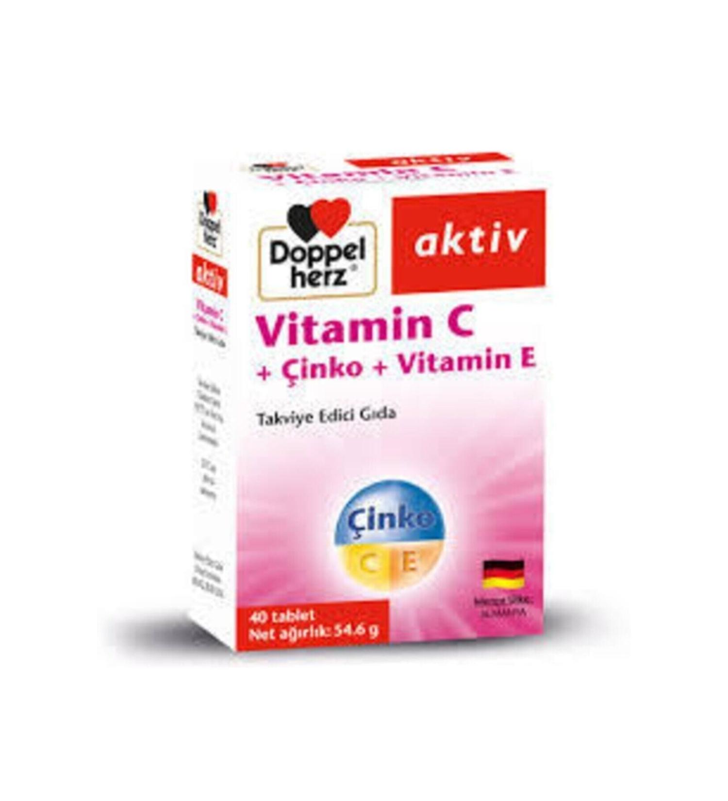 Doppelherz Active Vitamin C Zinc Vitamin E 40 Tablets