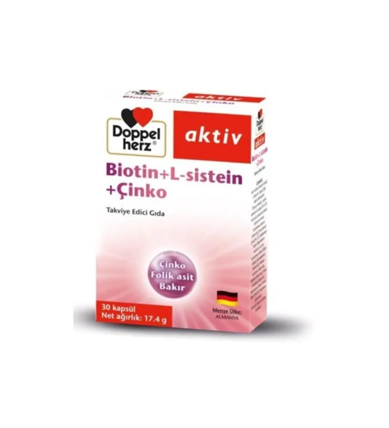 Doppelherz Active Biotin + L-Cysteine + Zinc 30 Capsules