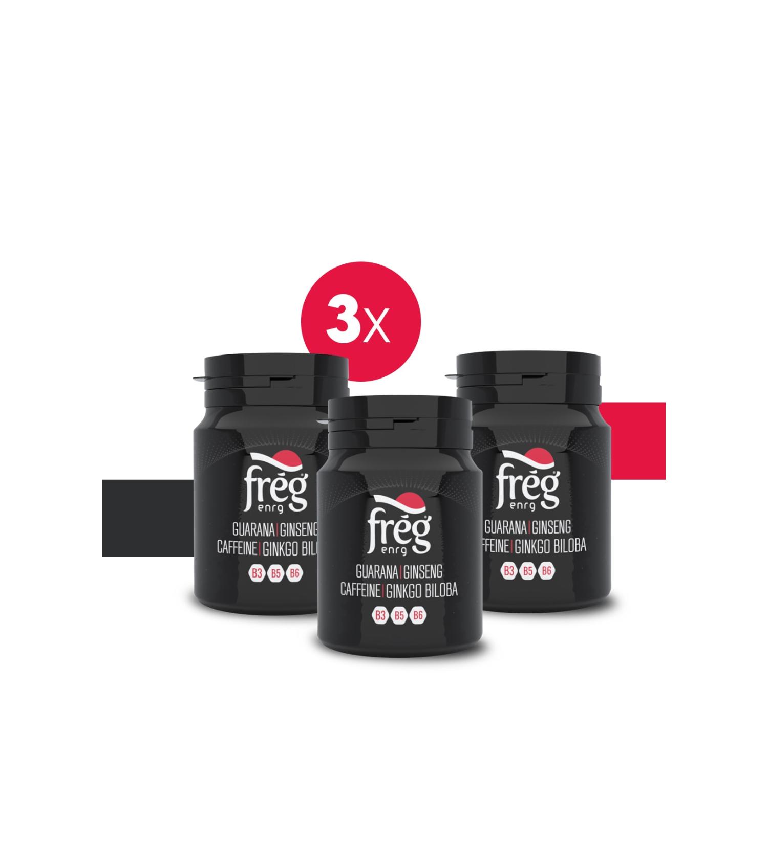 Fr g Freg Caffeinated Vitamin Energy Gum 3-Pack Advantage Pack / Sugar-Free and Mint Flavored - Buy Online on GoSupps.com