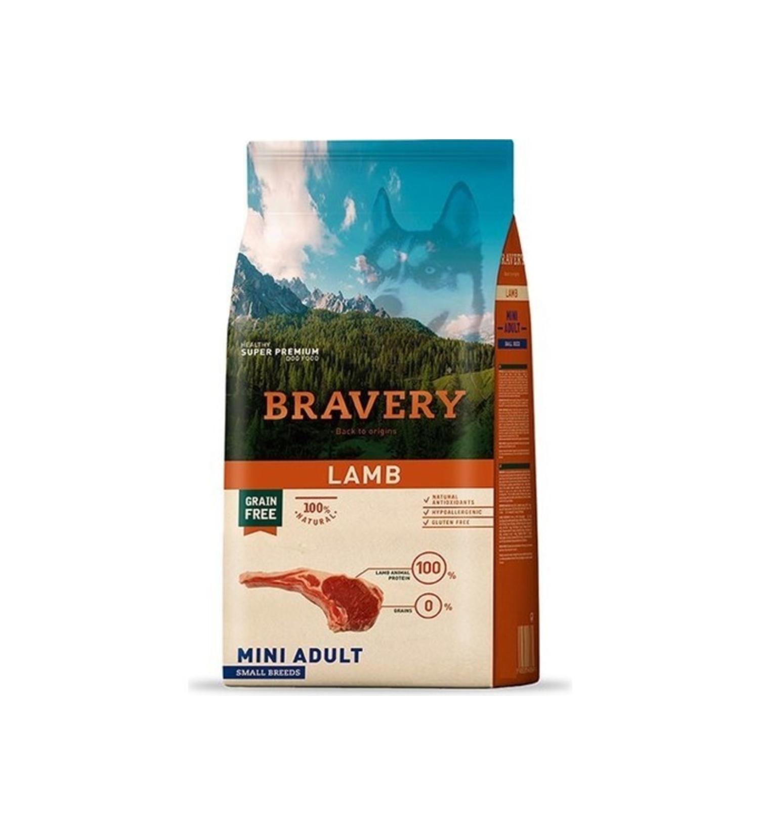 Bravery Mini Adult Dog Lamb Grain-Free Dry Food with Lamb Small Br. 2kg