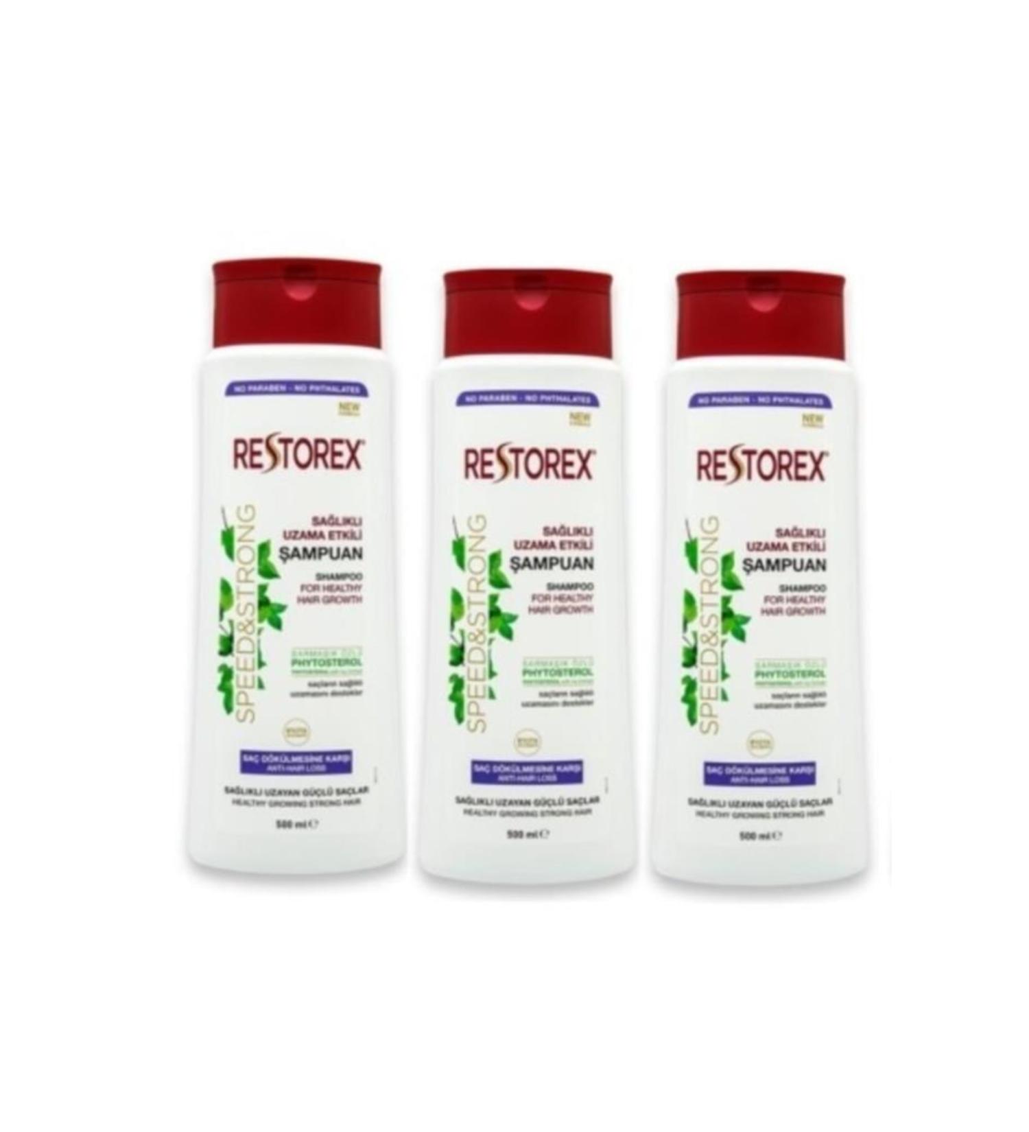 Restorex Shampoo Healthy Growth Effective Against Hair Loss X 3 Pieces 500 ml