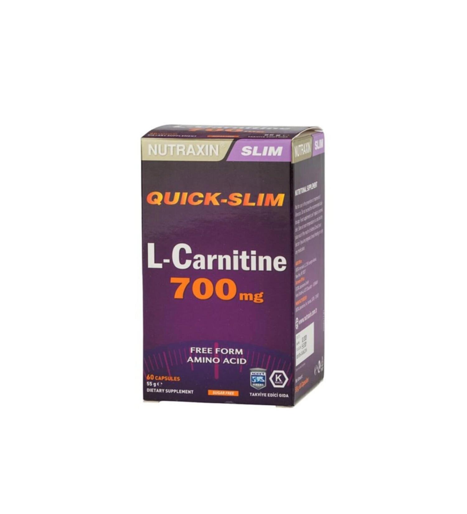 Nutraxin L-carnitine 60 Capsules 1 Pack (1 X 60 Tablets)
